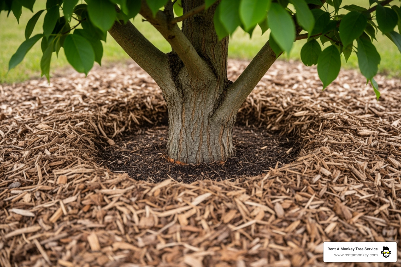 properly mulched tree base - tree care Salt Lake City