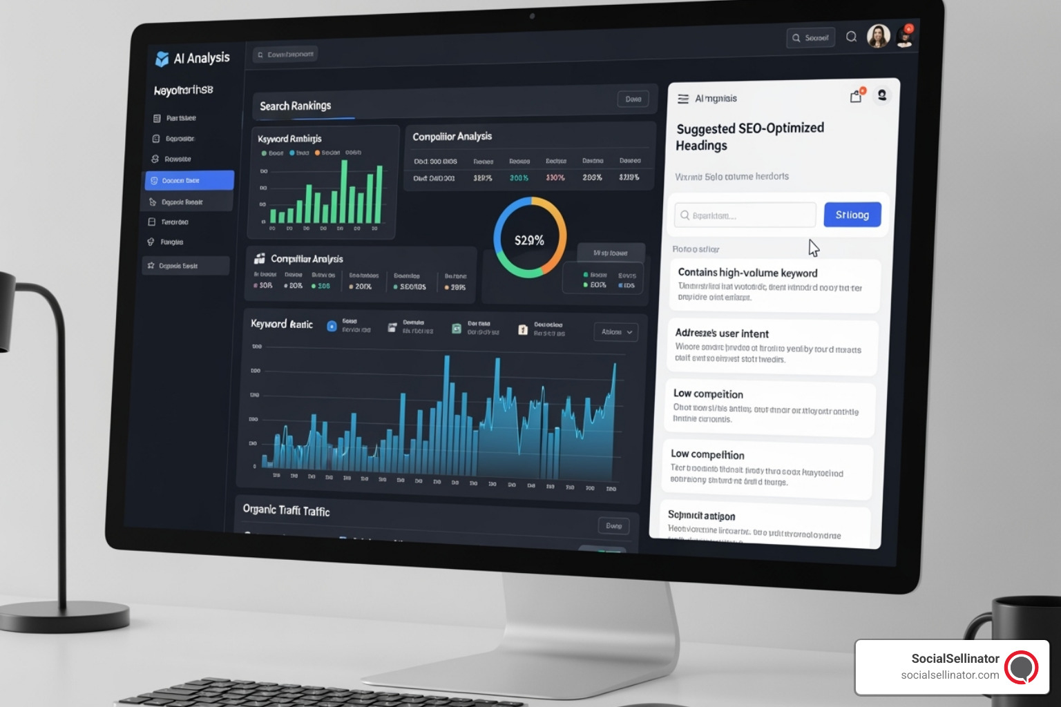 User interface showing an AI tool analyzing SERP data and suggesting headings for SEO content - ai seo content writer User interface showing an AI tool analyzing SERP data and suggesting headings for SEO content - ai seo content writer