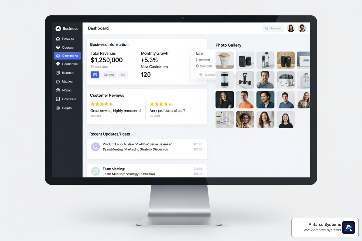 Panel de control de un Perfil de Empresa de Google con diferentes secciones como Información, Reseñas, Fotos y Publicaciones - como posicionar mi negocio en google