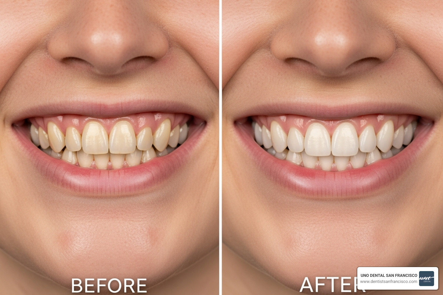 Before and after smile change - Full Mouth Reconstruction
