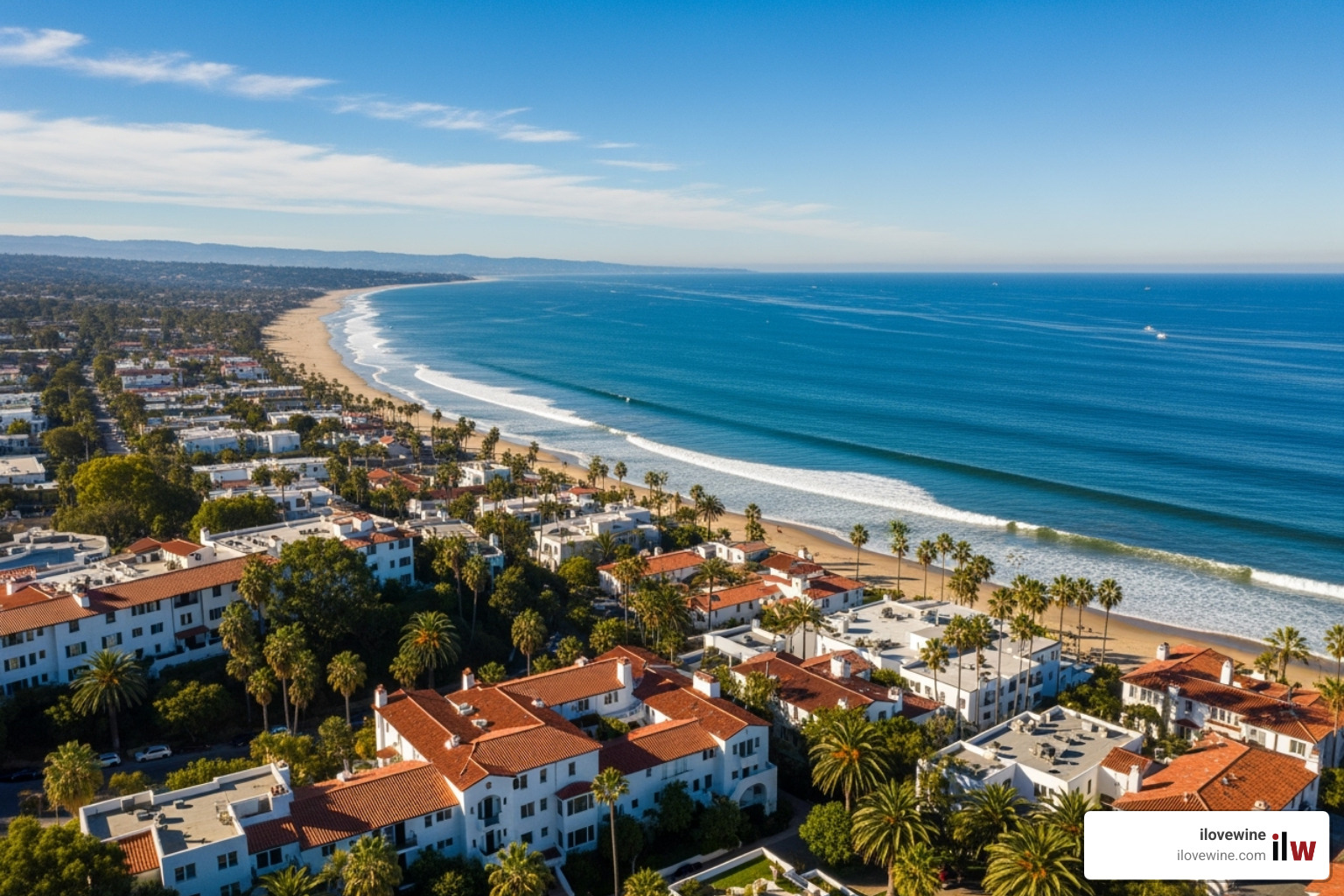 Santa Barbara coastline with its iconic red-tile roofs - Romantic summer getaways