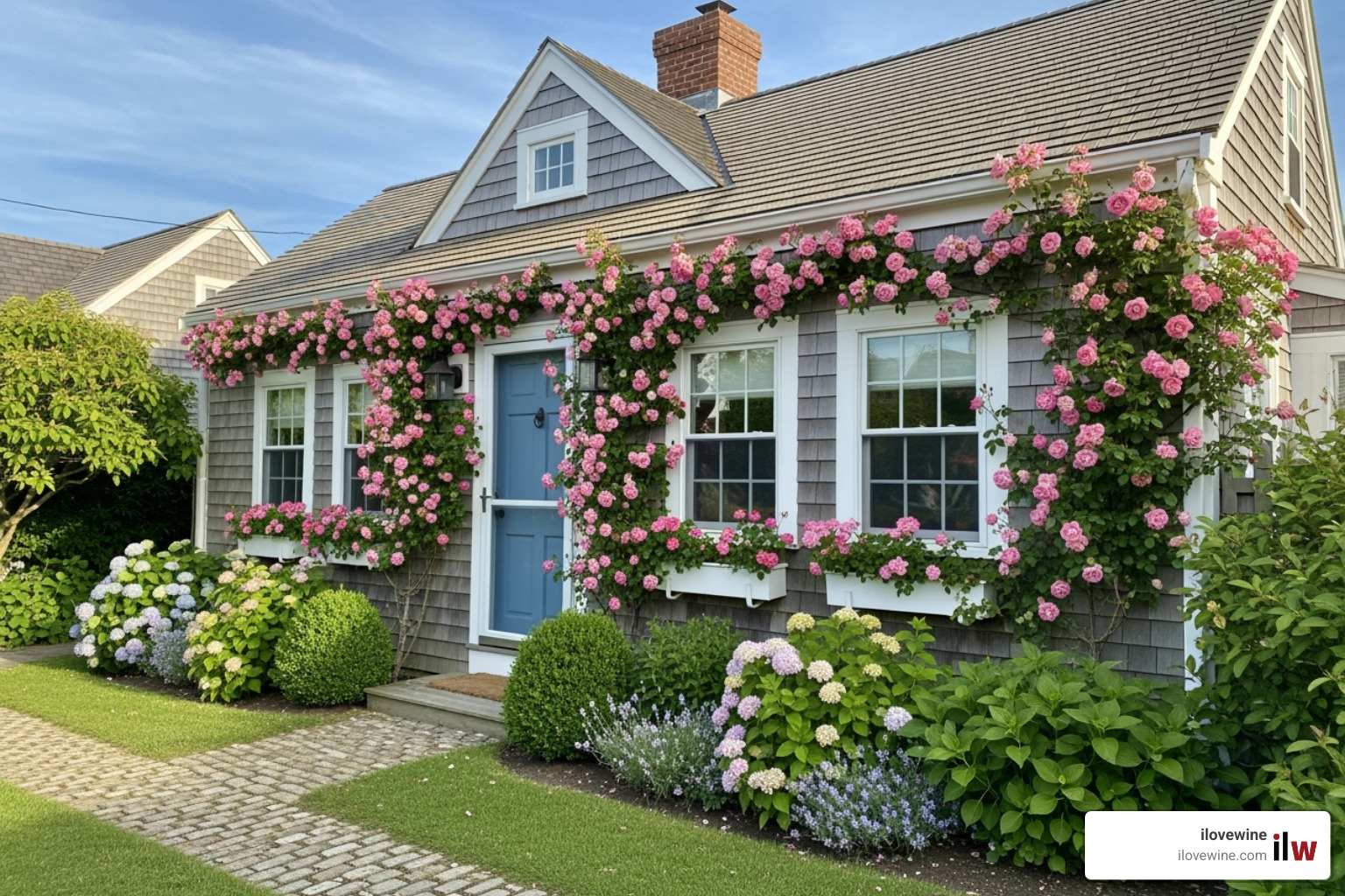 rose-covered cottage in Sconset, Nantucket - Romantic summer getaways