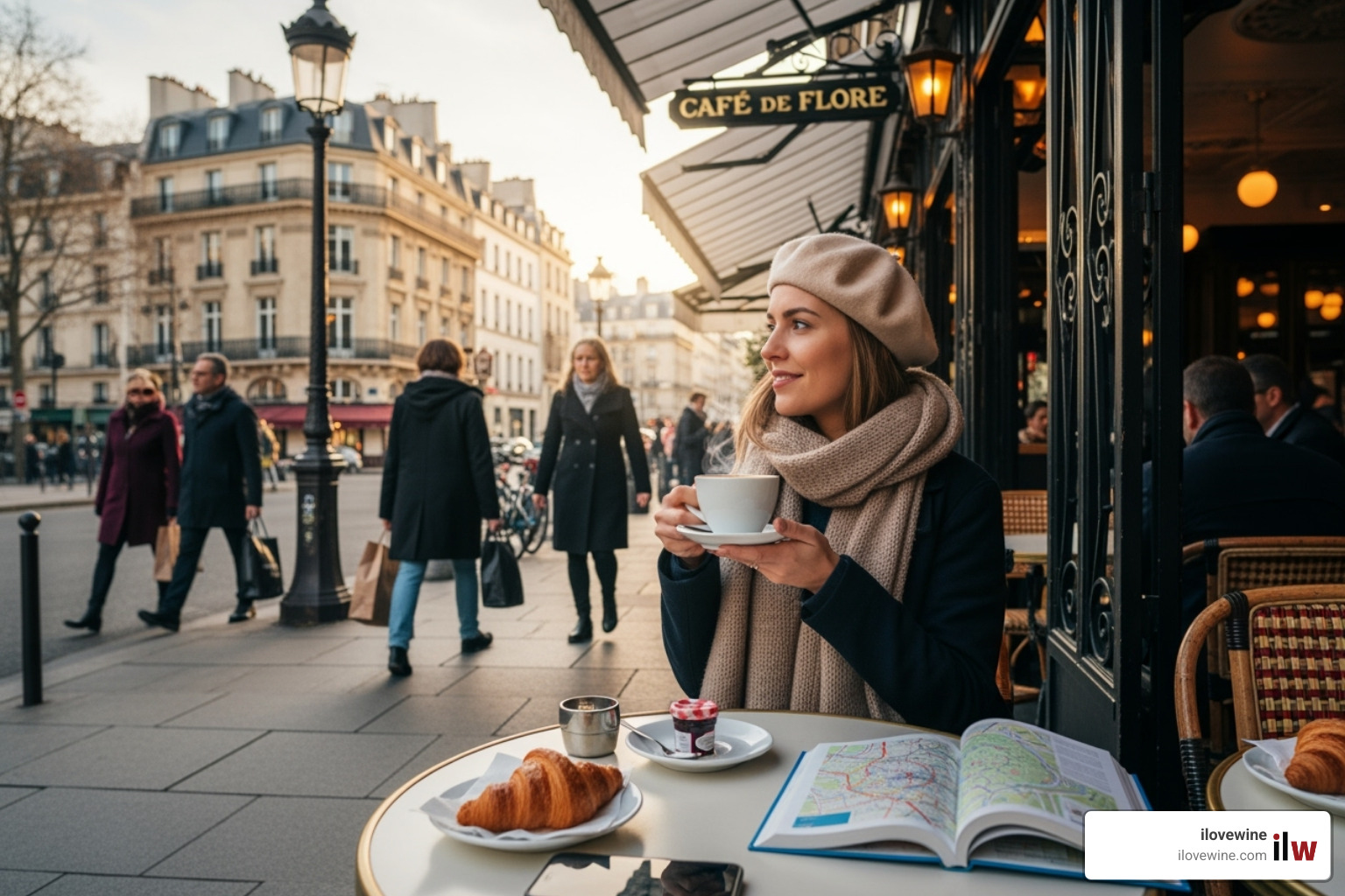 A solo traveler enjoying a coffee at a Parisian cafe - Best European cities A solo traveler enjoying a coffee at a Parisian cafe - Best European cities