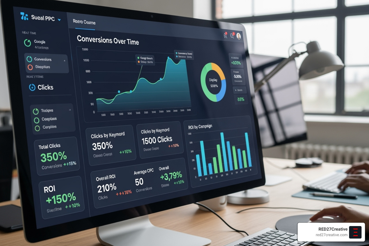 Dashboard showing a successful PPC campaign's metrics - Chicago PPC services Dashboard showing a successful PPC campaign's metrics - Chicago PPC services