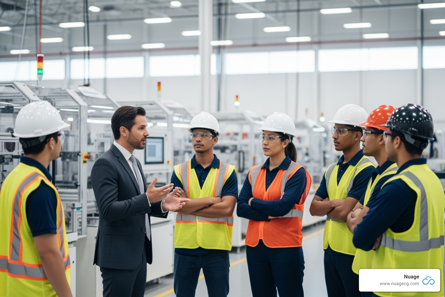 Nuage consultant meeting with a manufacturing team in a California facility - NetSuite consulting California Nuage consultant meeting with a manufacturing team in a California facility - NetSuite consulting California