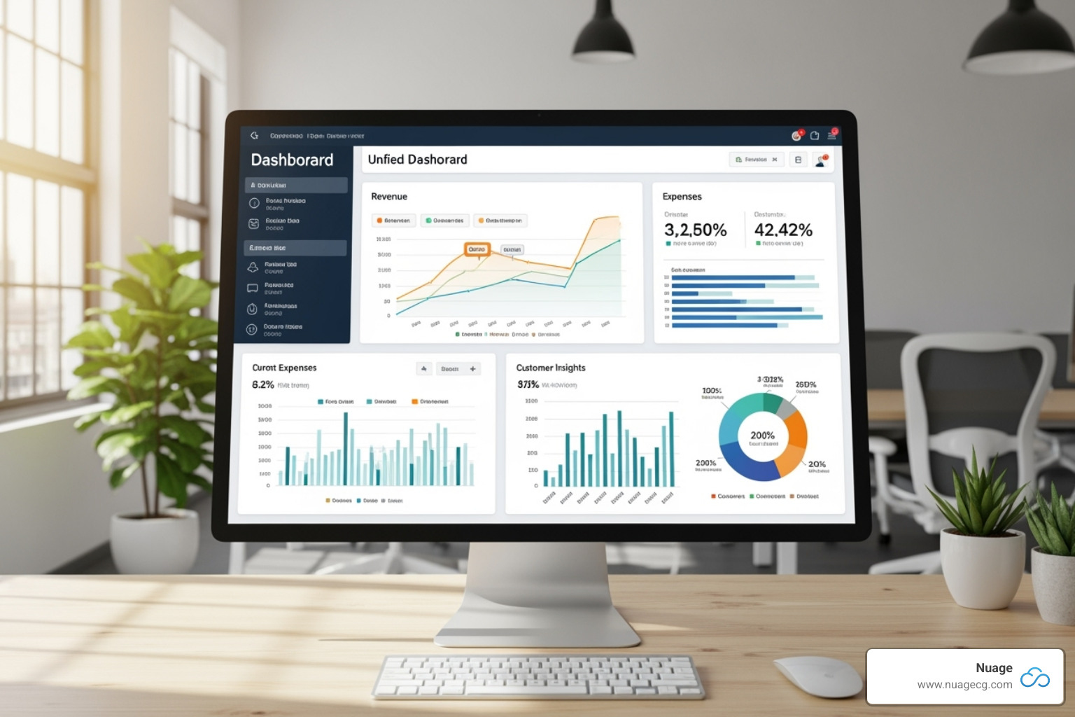 Dashboard showing unified sales and financial data - salesforce and netsuite account integration