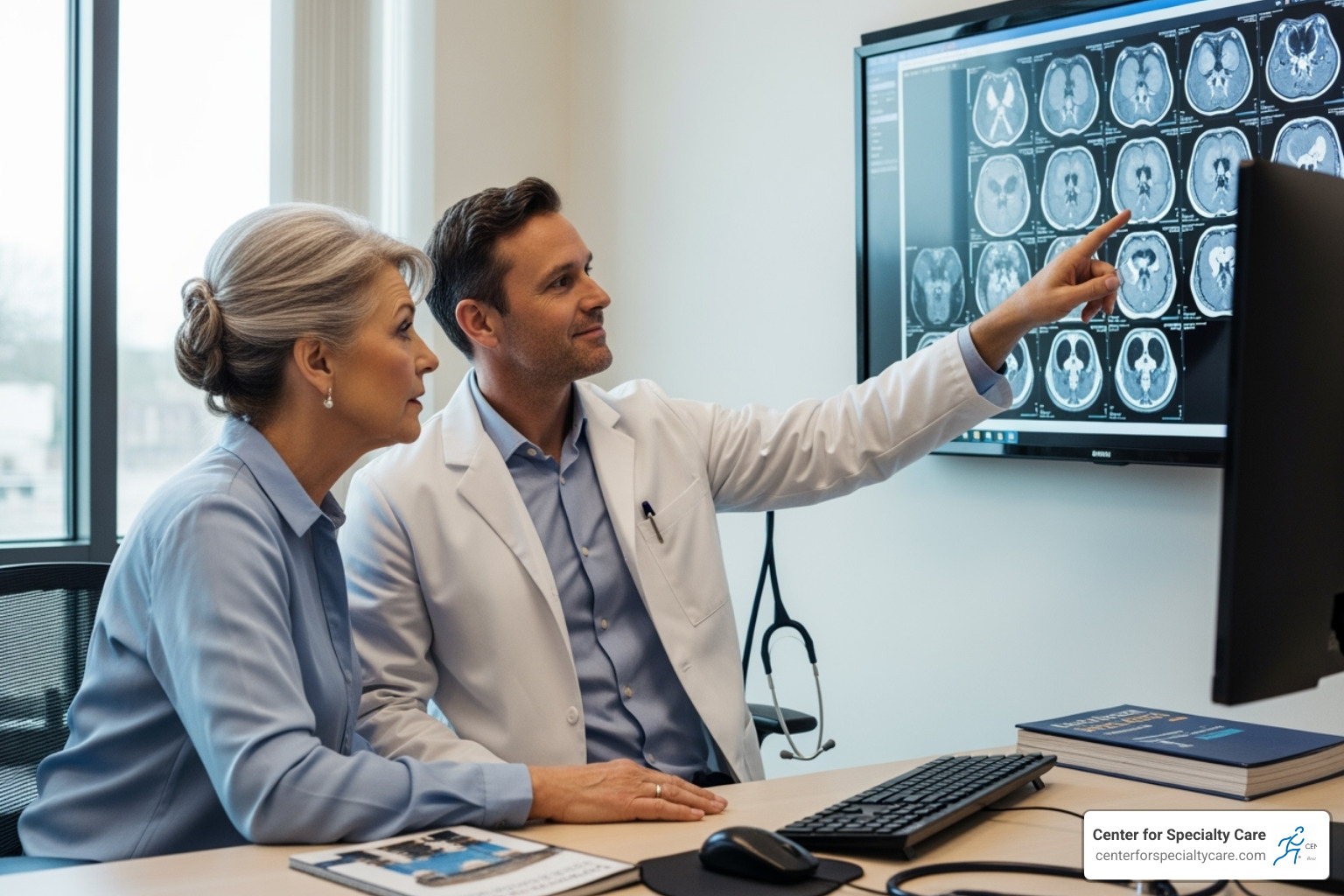 Patient consulting with a doctor about their MRI results - what is the success rate of the intracept procedure
