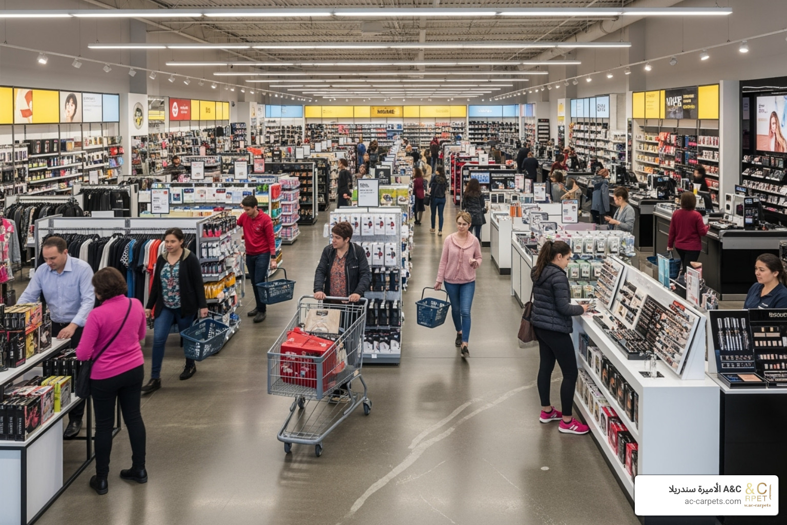 A busy retail store with durable flooring - commercial floors