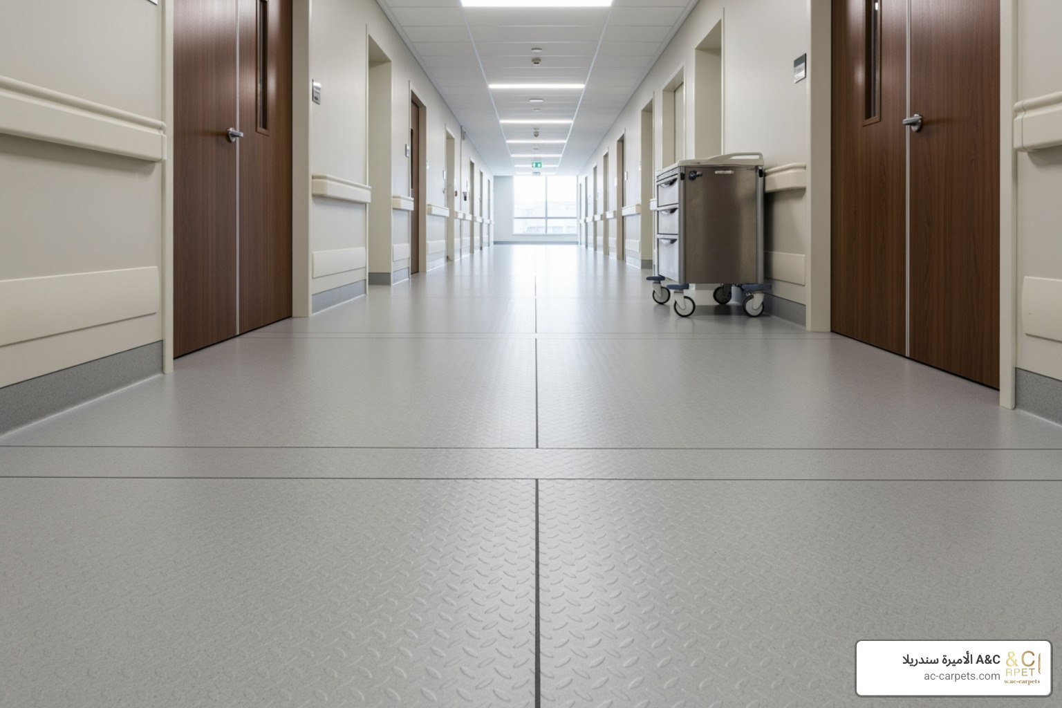 A safe, non-slip floor in a healthcare setting - Interior design flooring