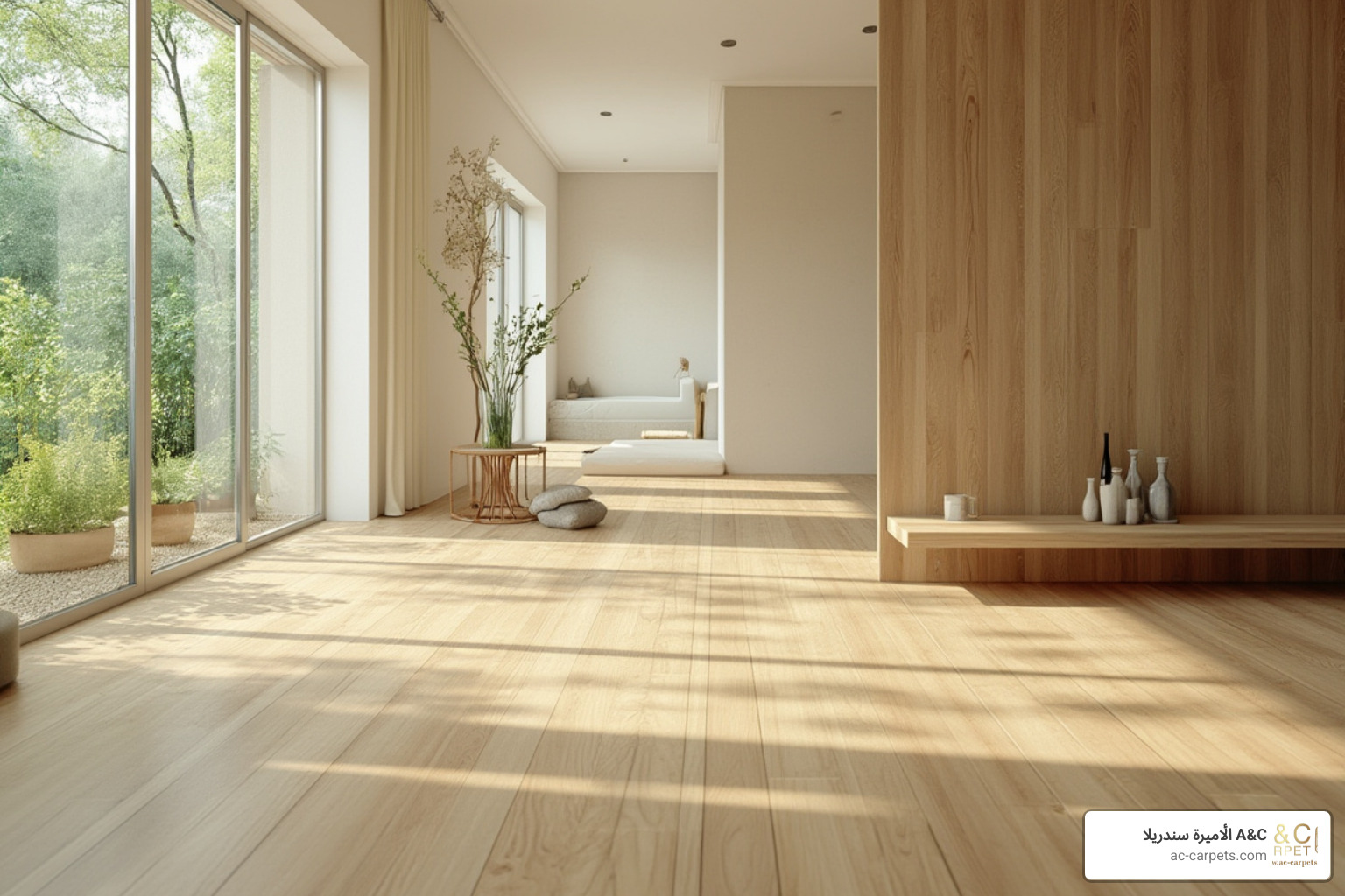bright room with natural-inspired flooring from الأميرة سندريلا A&C - carpet substitute