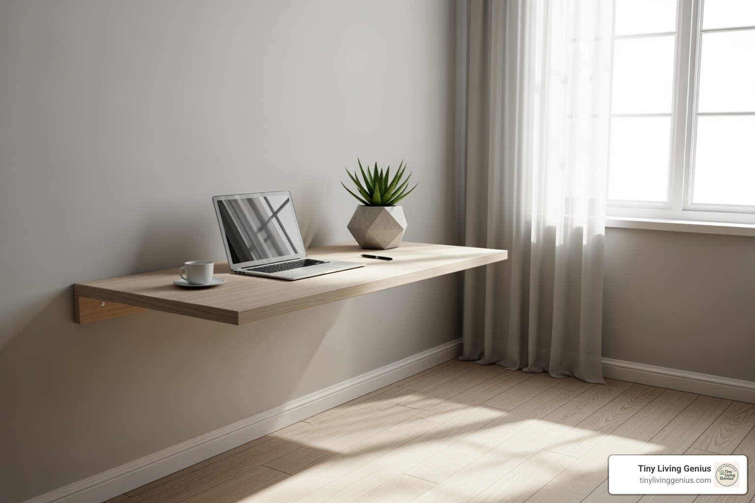 modern floating desk - wall mounted desks for small spaces