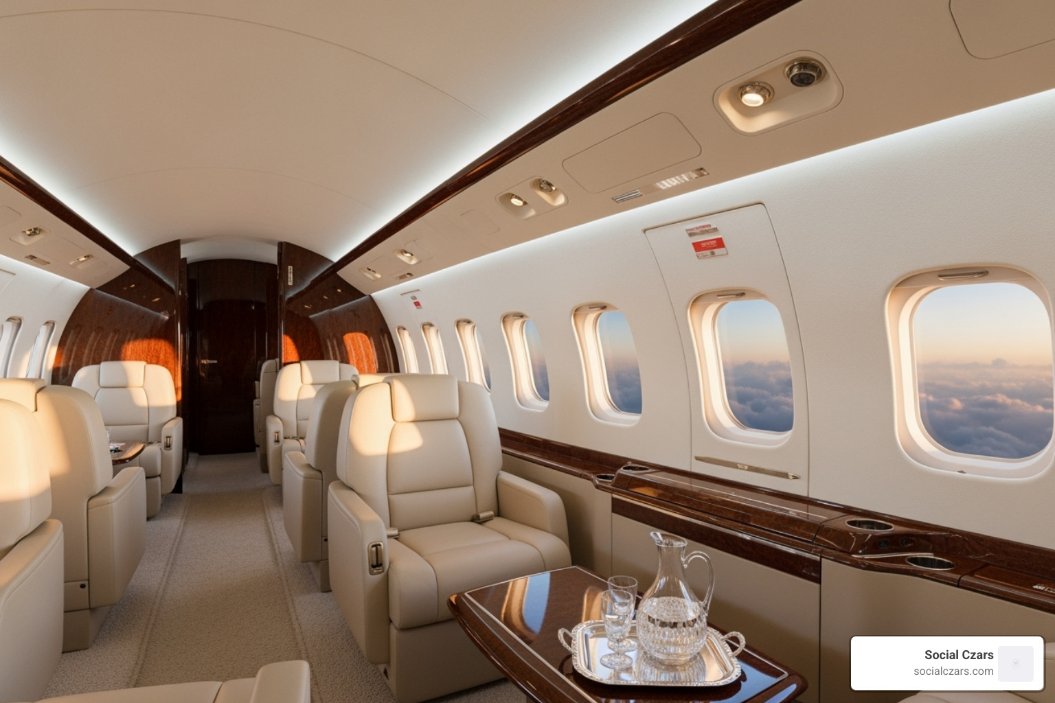 interactive 360-degree virtual tour of a jet cabin - private jet website design
