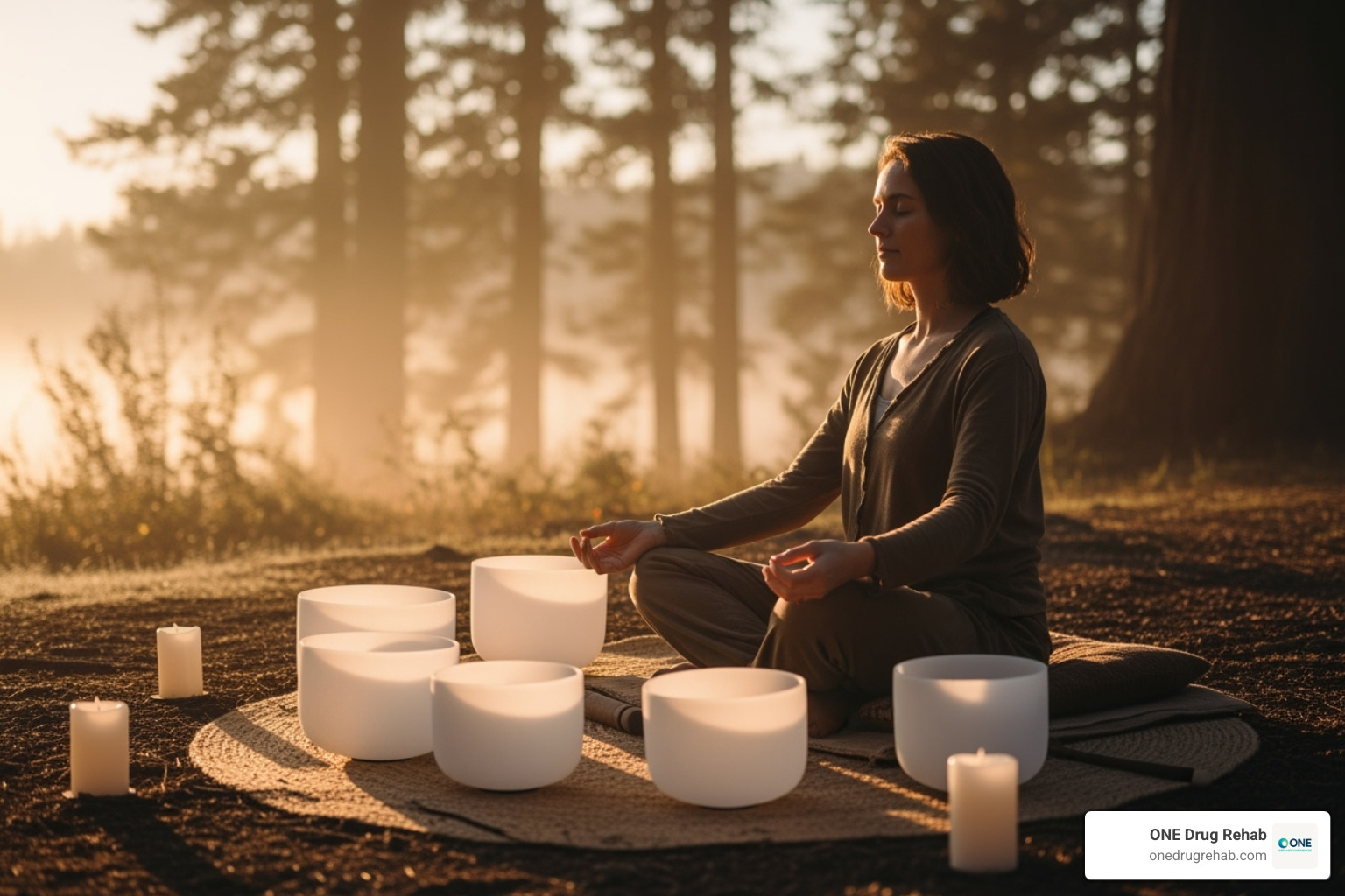person meditating peacefully during a sound bath - crystal sonic therapy person meditating peacefully during a sound bath - crystal sonic therapy