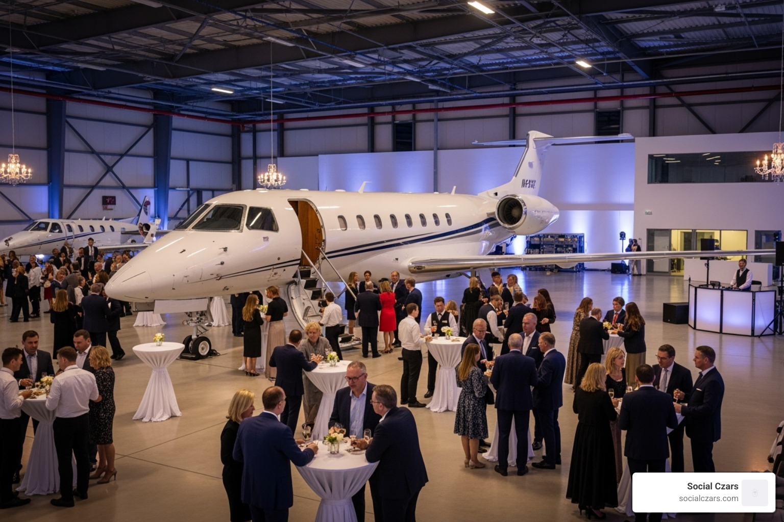 Exclusive hangar party event - private jet lead generation