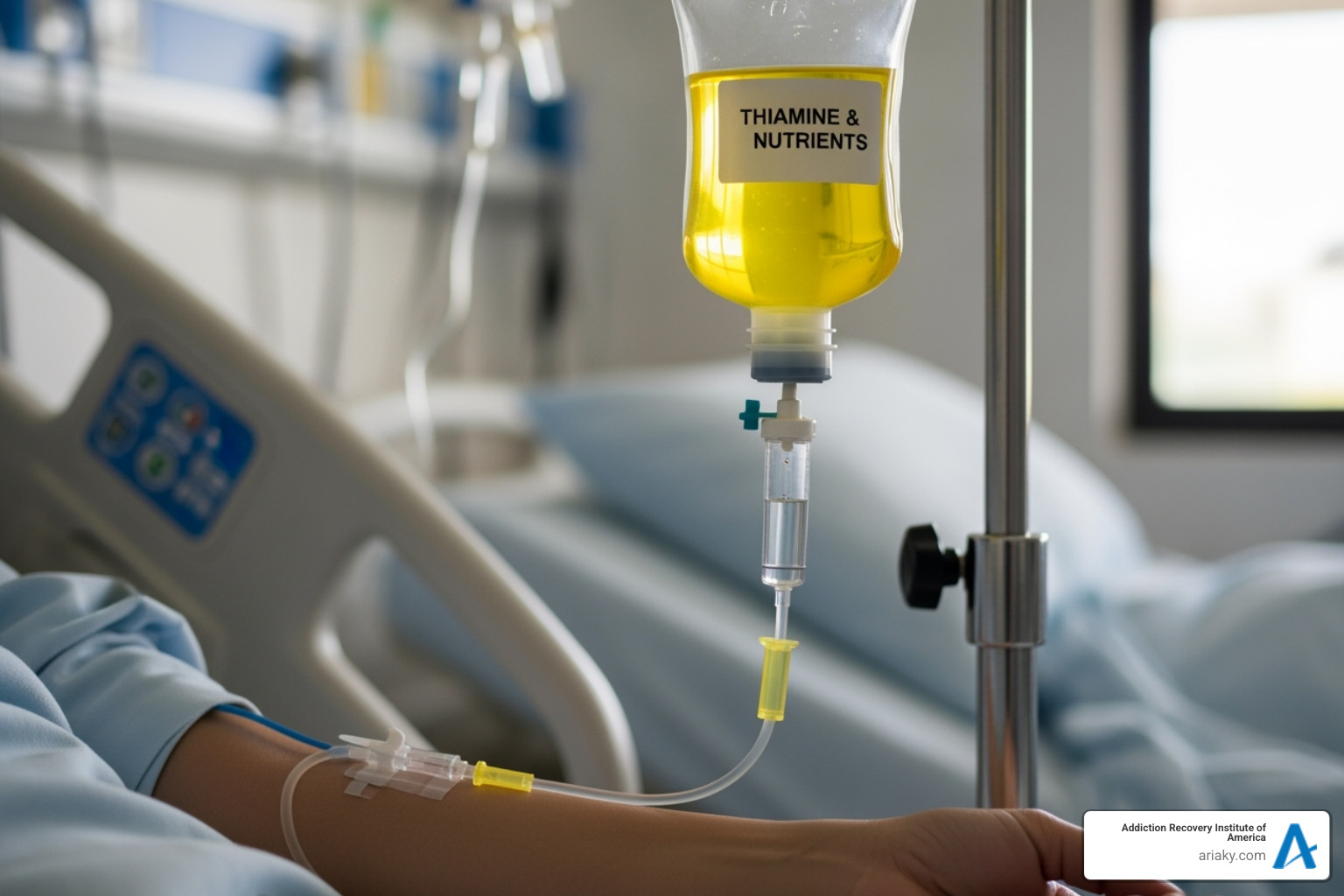 IV bag with thiamine and other nutrients - delirium tremens