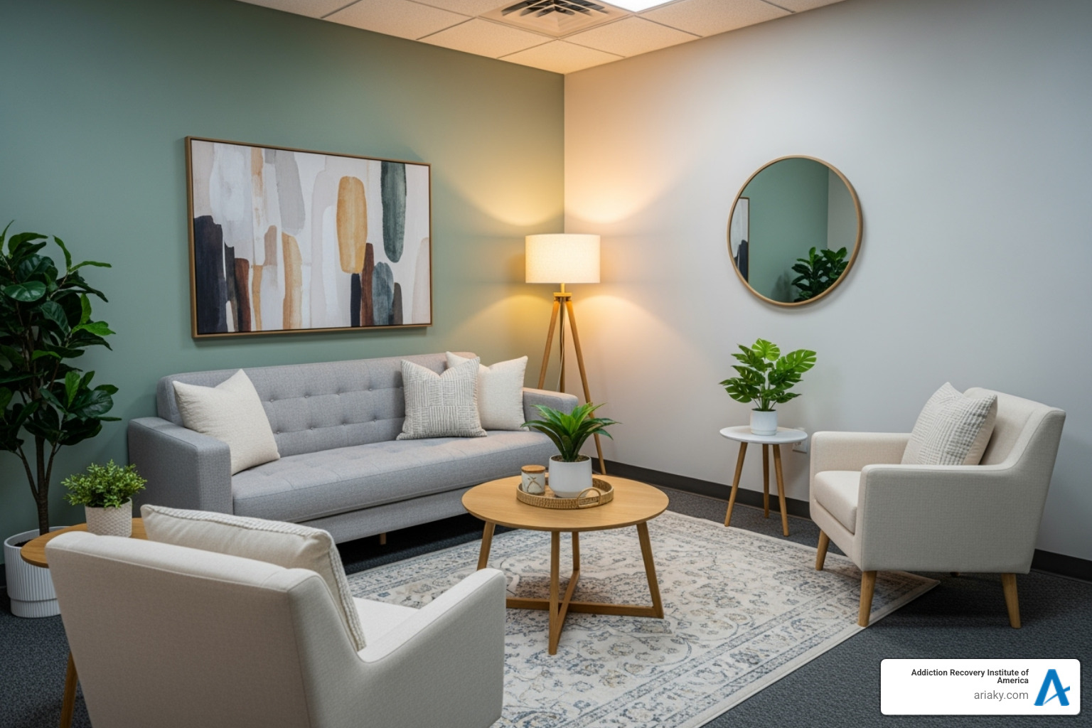 a comfortable and modern therapy room - alcohol treatment Kentucky