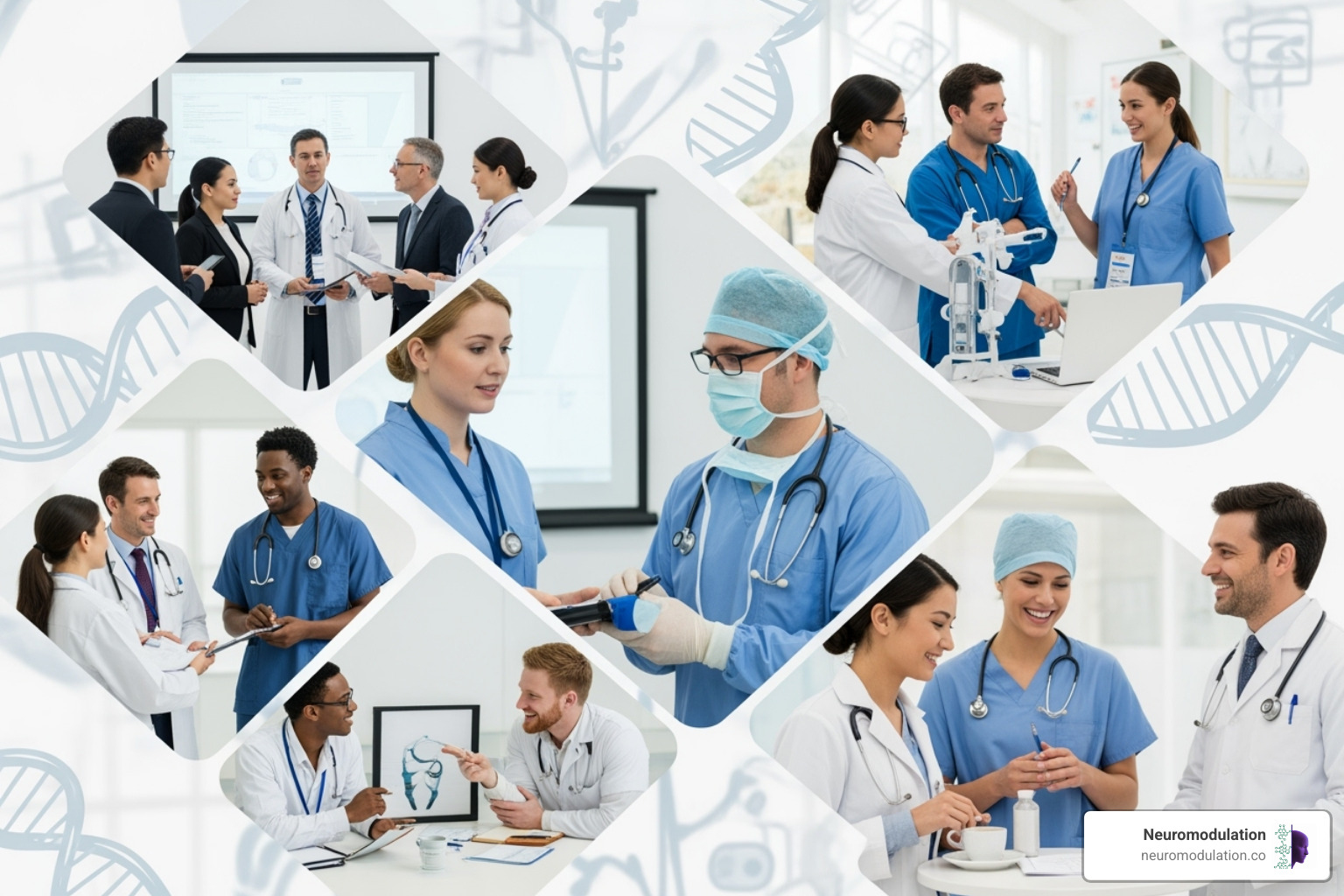 EFIC logo with a collage of event photos and diverse healthcare professionals - European pain management