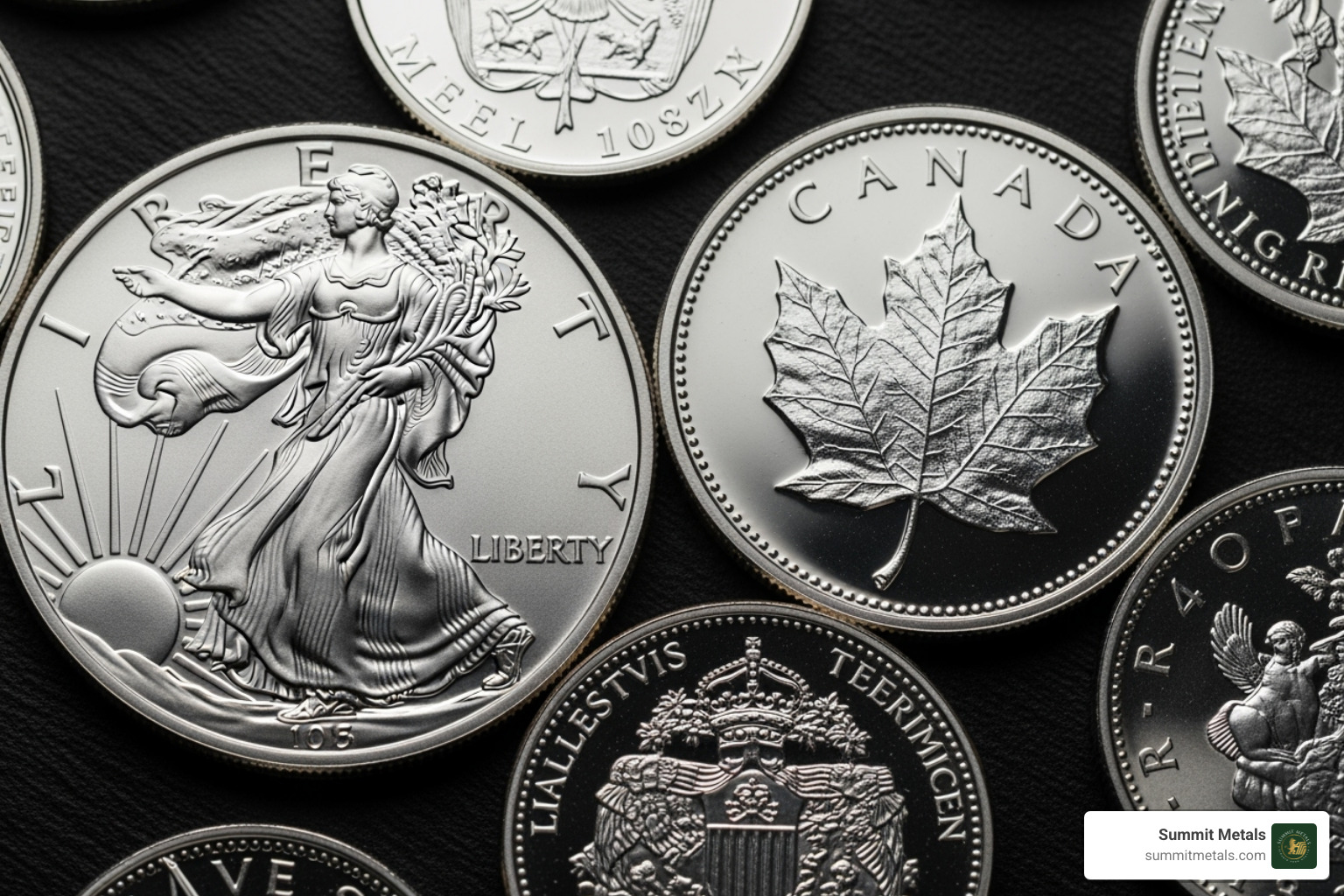 various government-minted coins like the American Silver Eagle and Canadian Maple Leaf - buying silver coins or bars which is better