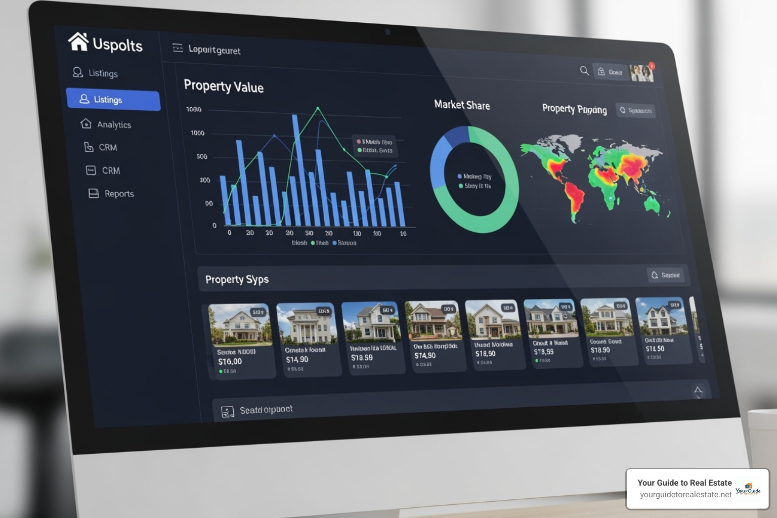 dashboard showing an integrated real estate tech platform - multi-state virtual cloud based real estate brokerage