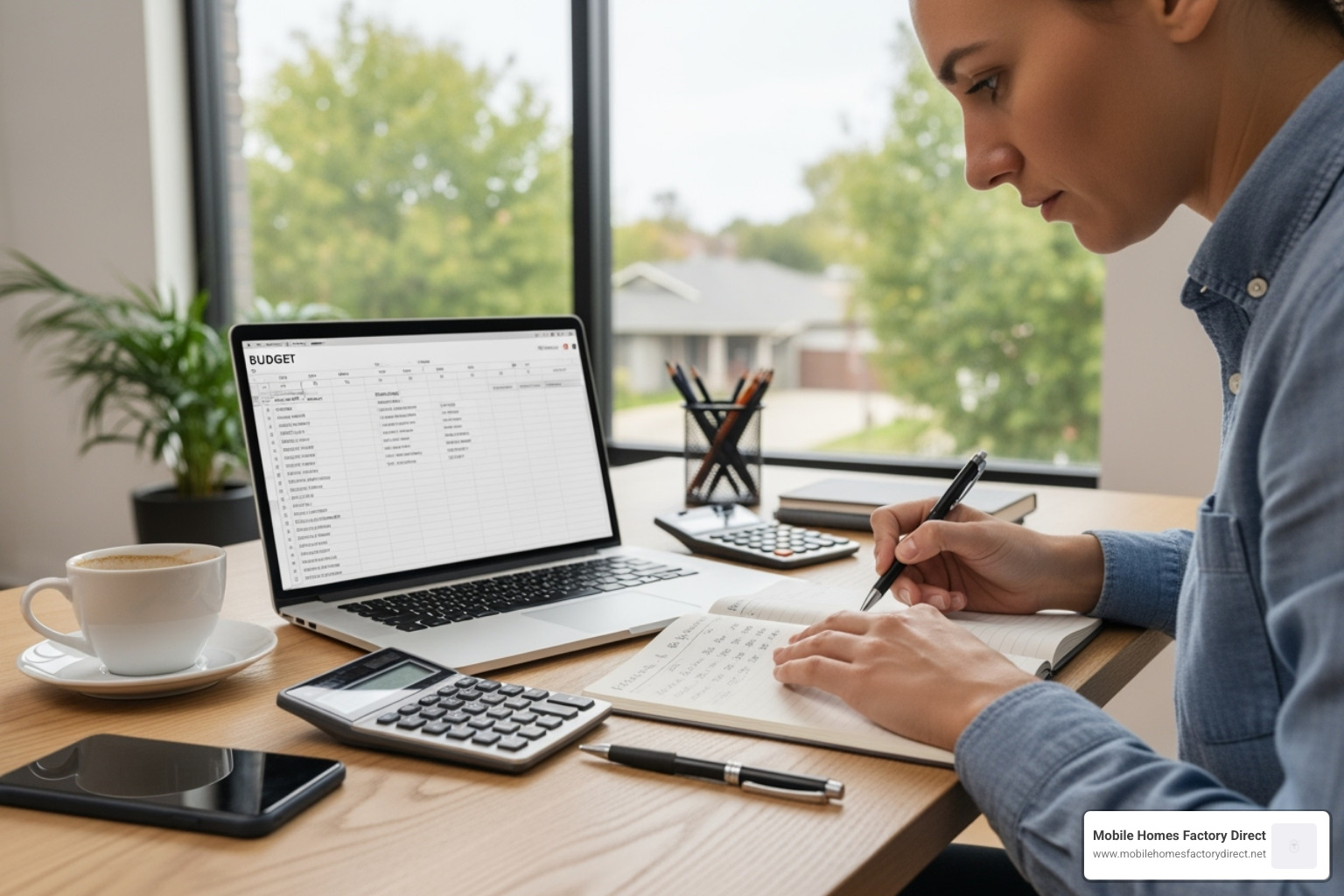 Person making a budget at a desk - Bad credit approved