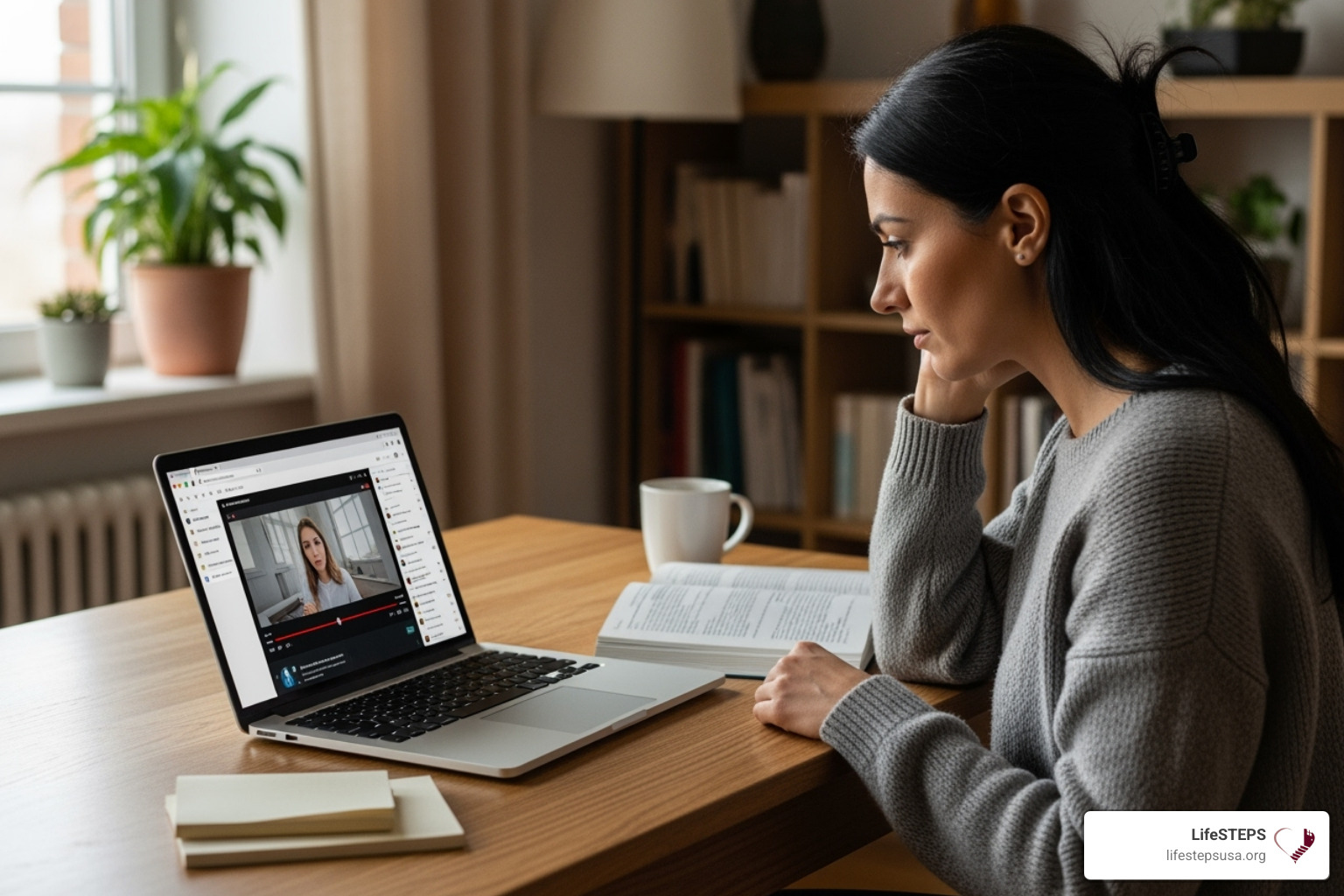 Person participating in an online homebuyer education class - house buying programs for low income