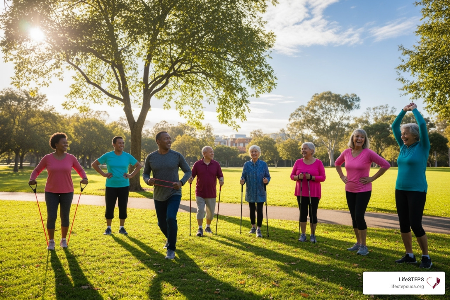 Seniors enjoying an outdoor activity in a sunny park in Thousand Oaks - senior living in thousand oaks ca