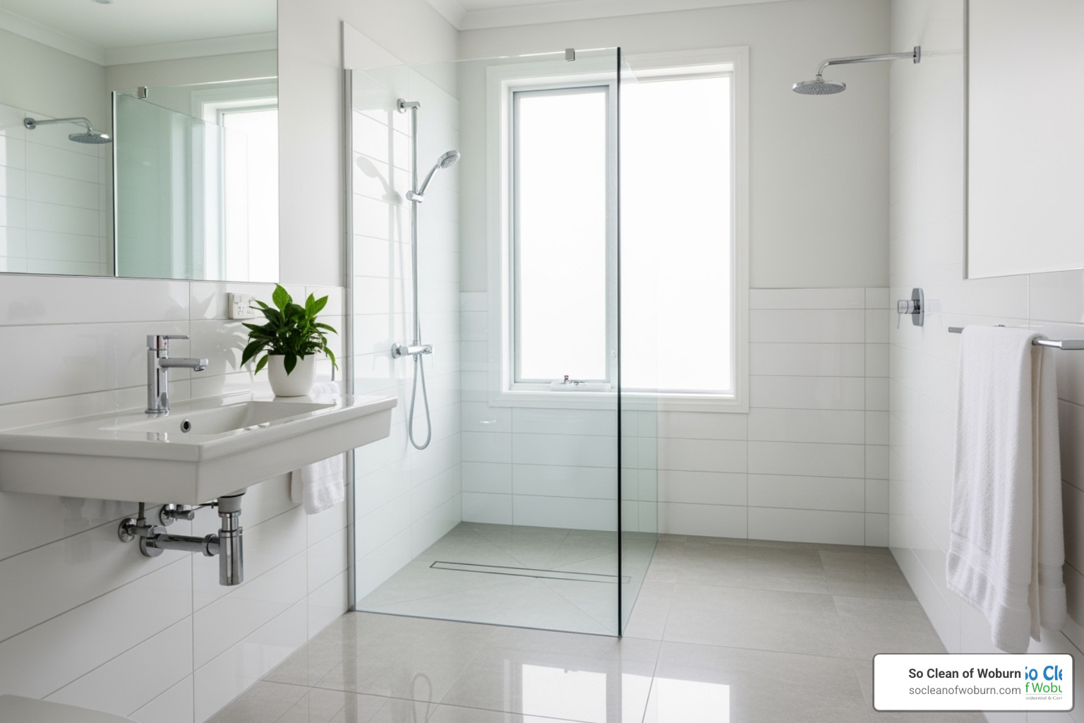 pristine bathroom with shiny fixtures - deep clean my home