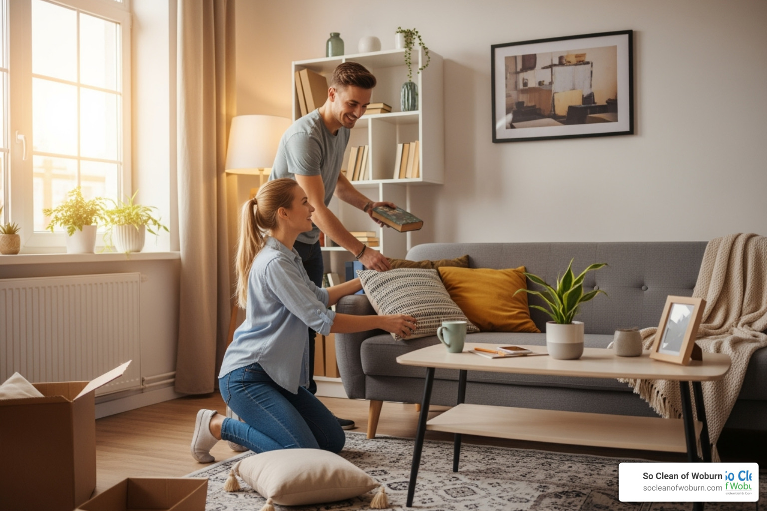 two roommates happily organizing a shared living room - student apartment cleaning two roommates happily organizing a shared living room - student apartment cleaning