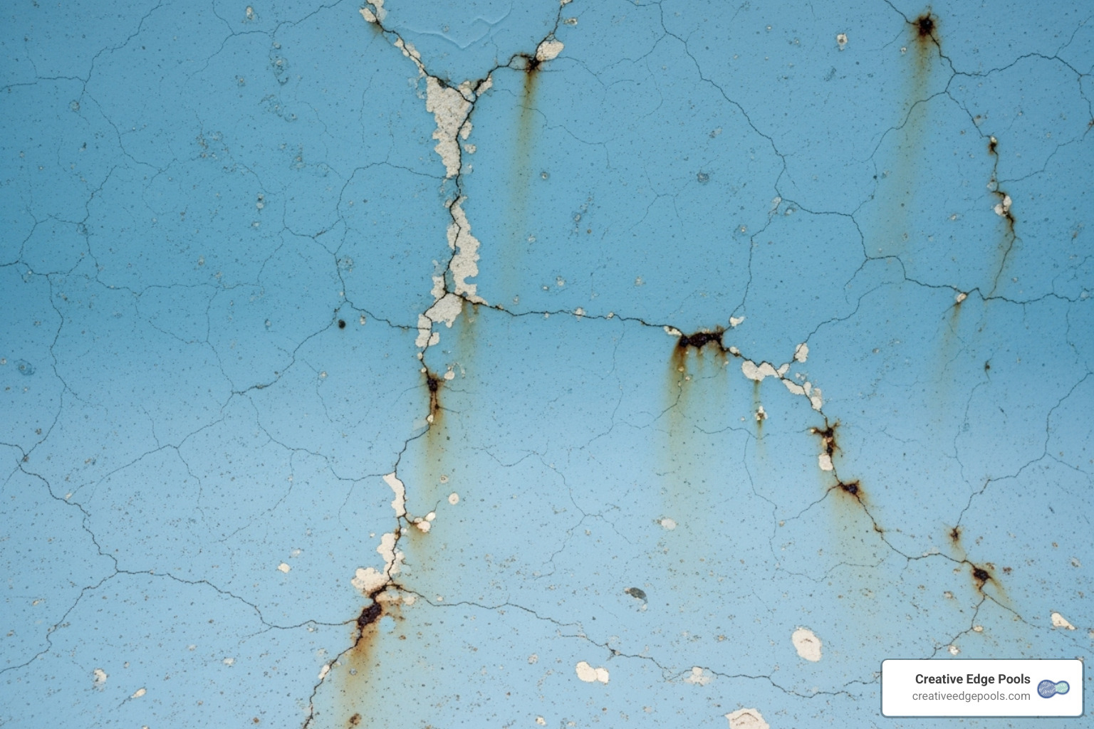 Close-ups of plaster cracks, stubborn stains, and a rough, sandpaper-like texture - Concrete pool replastering Close-ups of plaster cracks, stubborn stains, and a rough, sandpaper-like texture - Concrete pool replastering