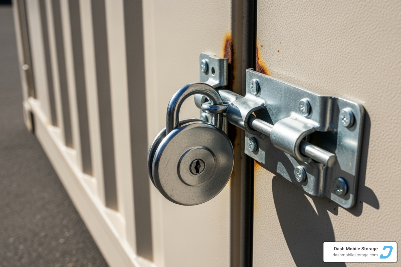 sturdy disc lock on portable storage container - self storage portable