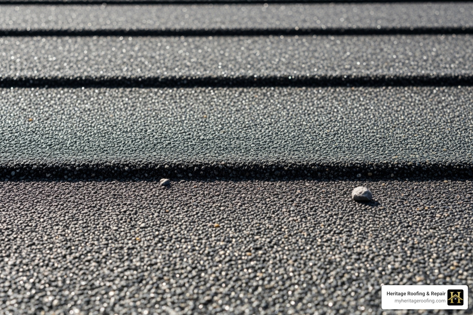 A modified bitumen roof with its granulated surface - commercial flat roof