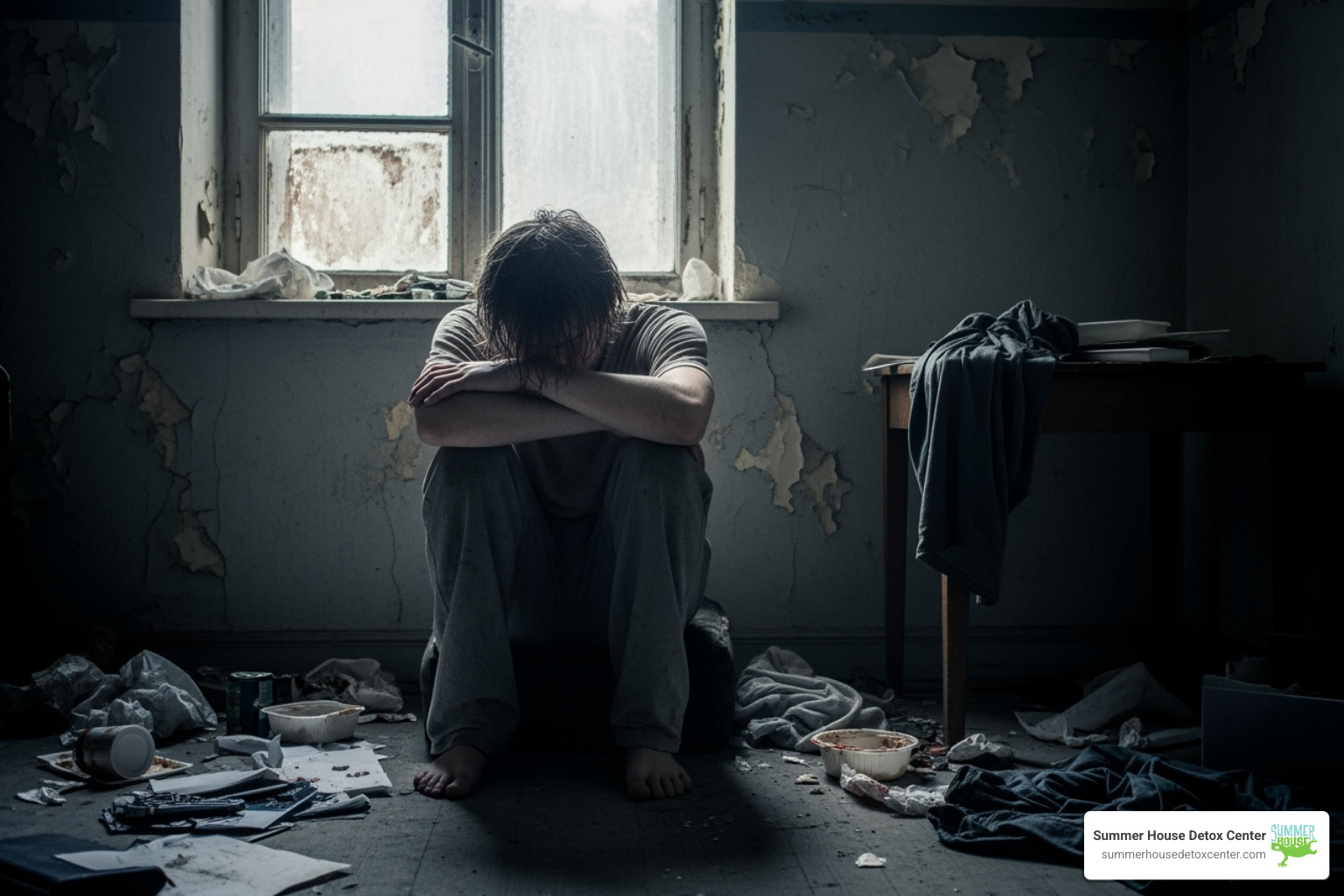 Image illustrating the behavioral signs of addiction, such as social withdrawal, neglecting responsibilities, and changes in appearance. - methadone detox center