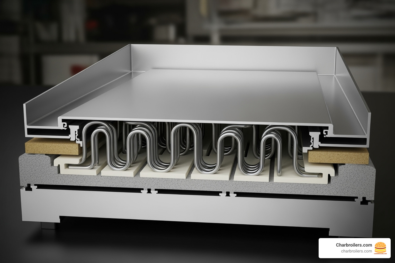 Thick Griddle Plate Cross-Section - commercial kitchen griddle Thick Griddle Plate Cross-Section - commercial kitchen griddle