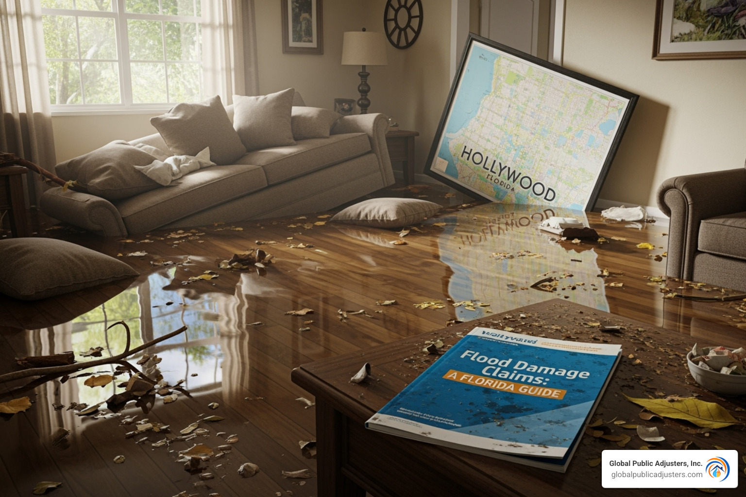 standard homeowners insurance policy next to a separate flood insurance policy - flood damage insurance claim hollywood fl