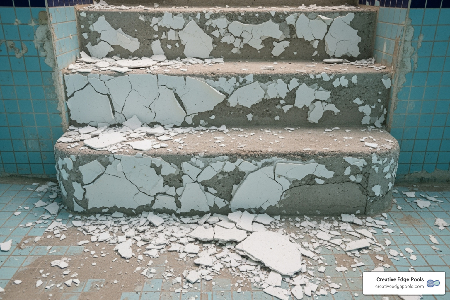 spalling plaster on a pool step - concrete pool plaster repair spalling plaster on a pool step - concrete pool plaster repair