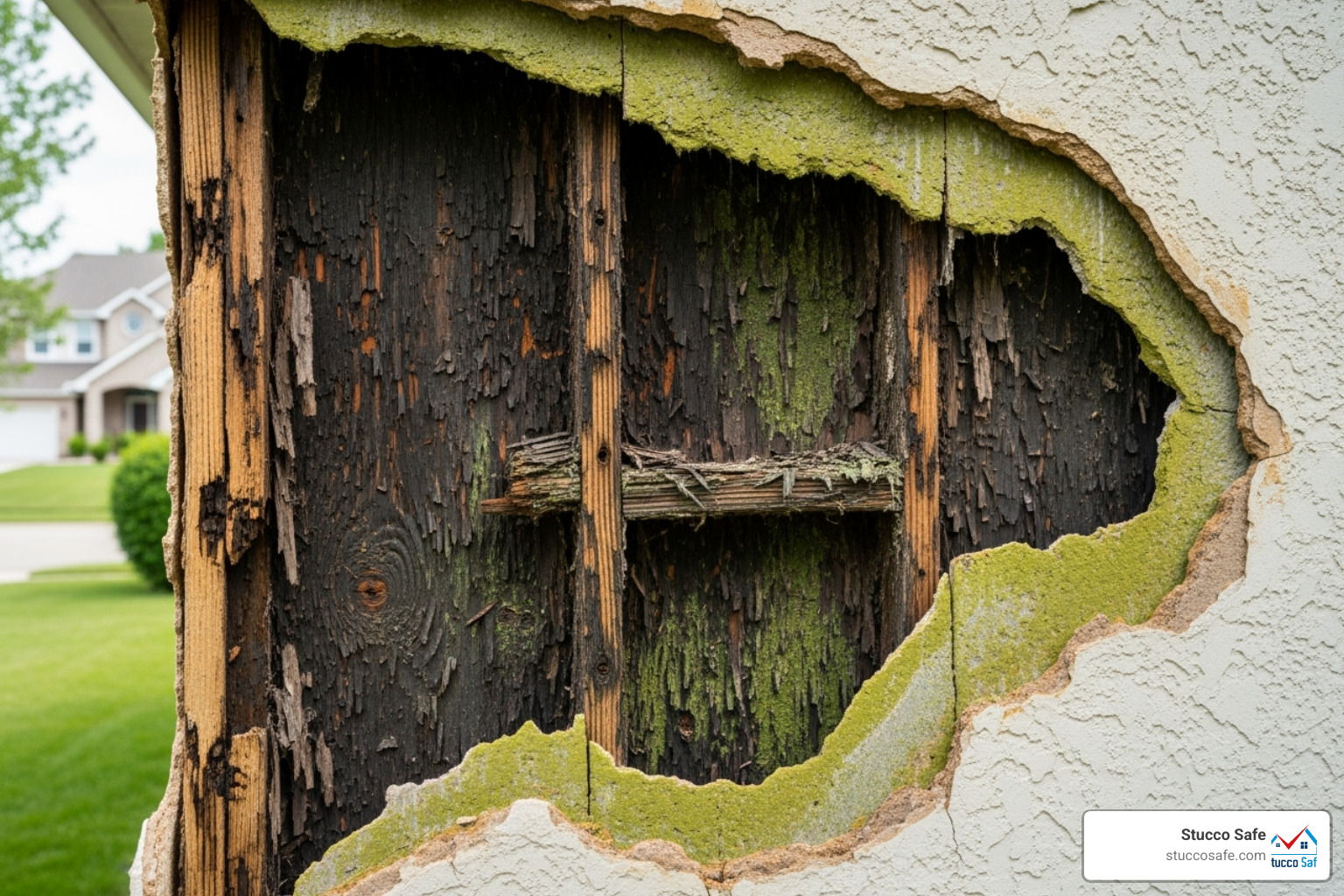 rotted wood sheathing - stucco window leaks