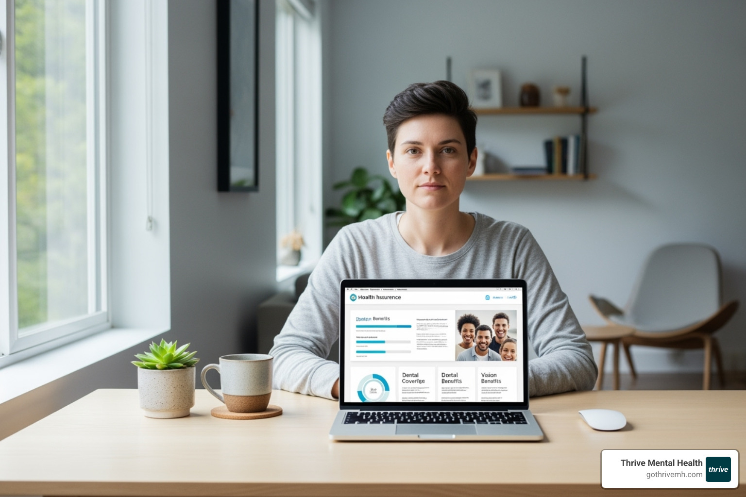 A person on a laptop reviewing insurance information - iop outpatient