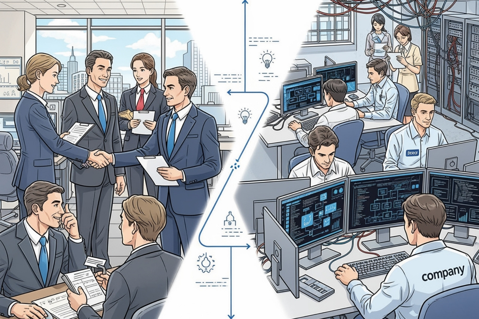 Diagram showing an agency focusing on clients while a partner handles the backend SEO work - white label seo reseller