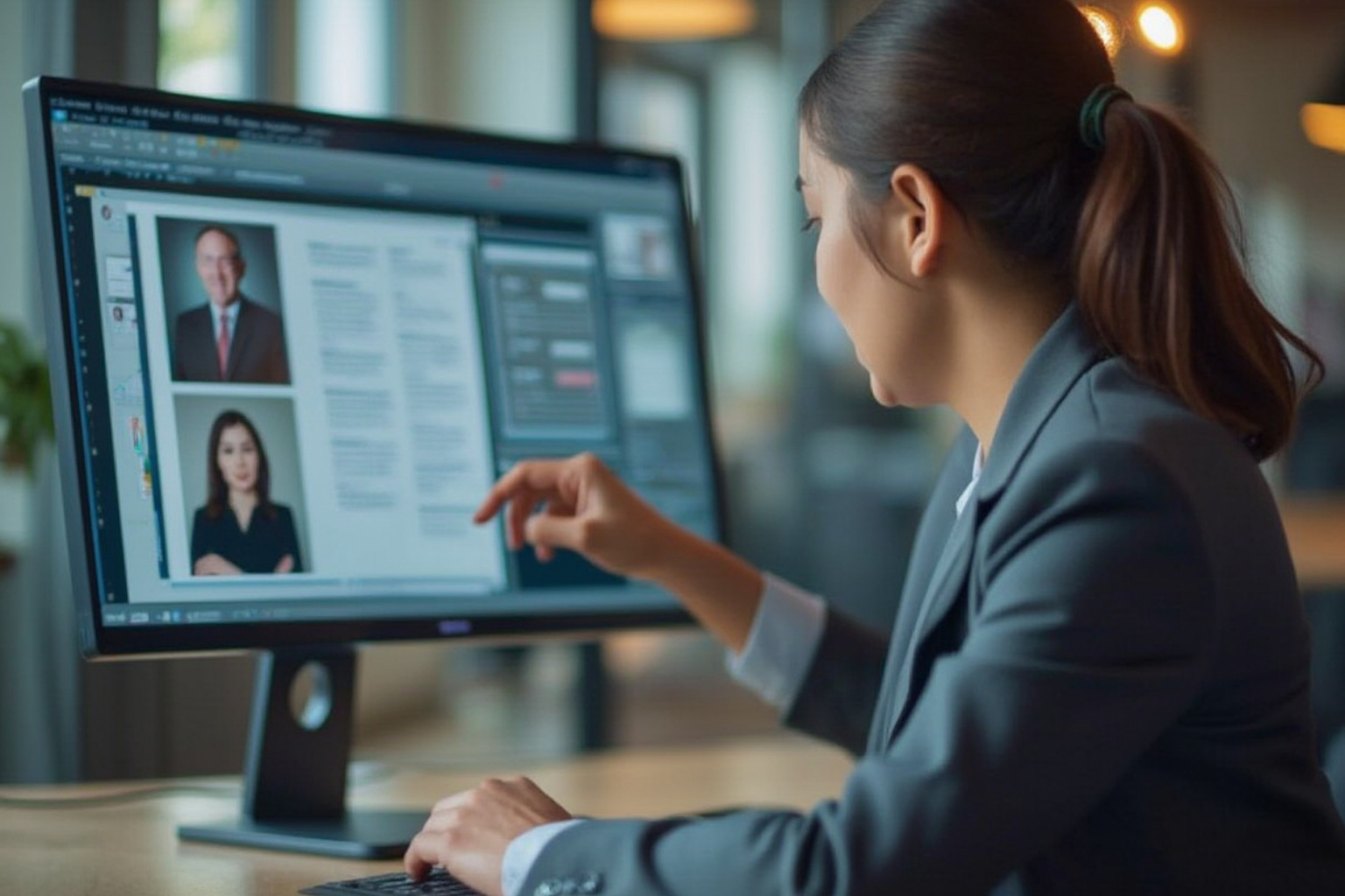 Person vetting candidates on a computer screen - white label seo reseller