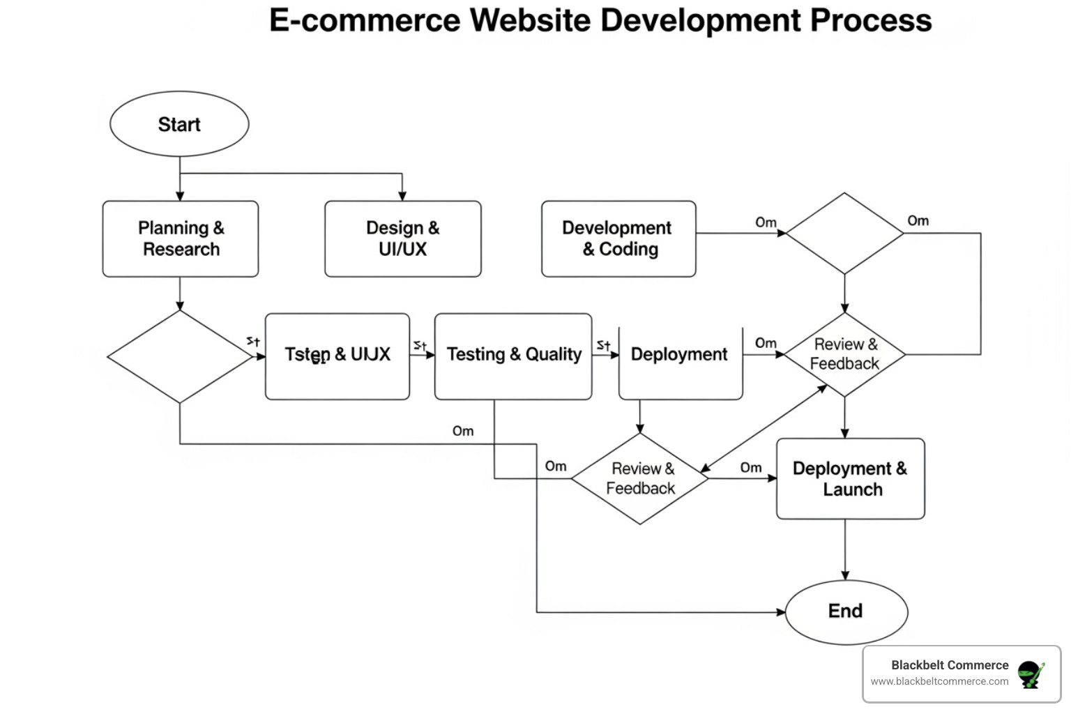 flowchart of the ecommerce development process - ecommerce web development nyc