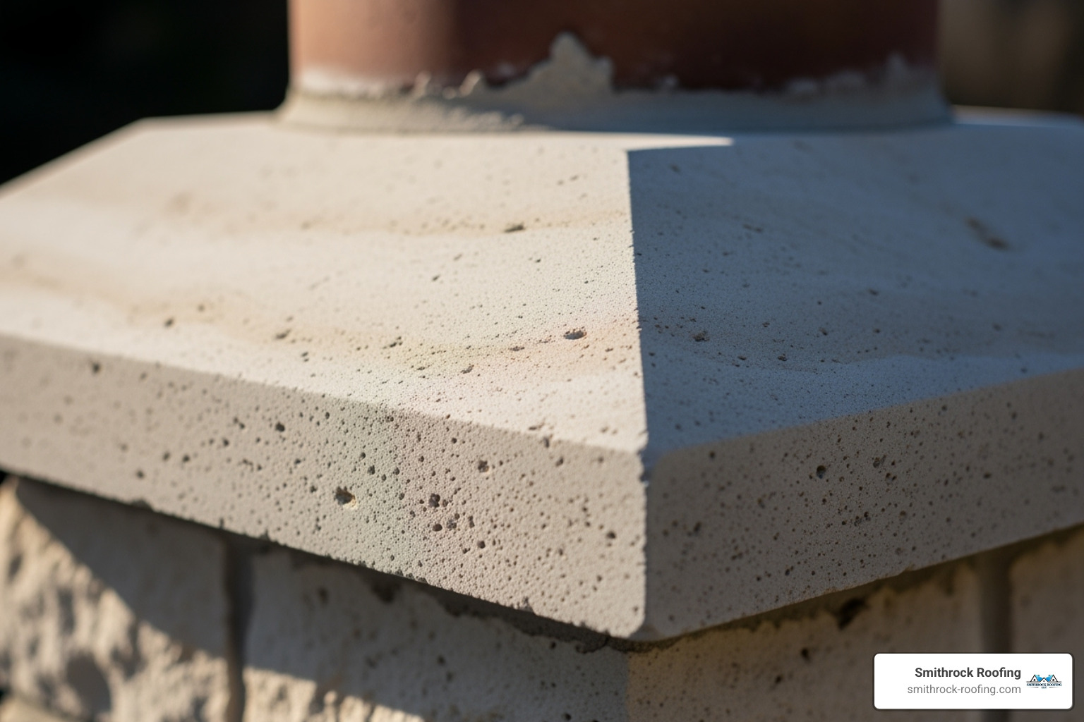 Close-up shot highlighting the natural texture and color of a limestone chimney cap, showing subtle variations and a smooth finish - limestone chimney cap