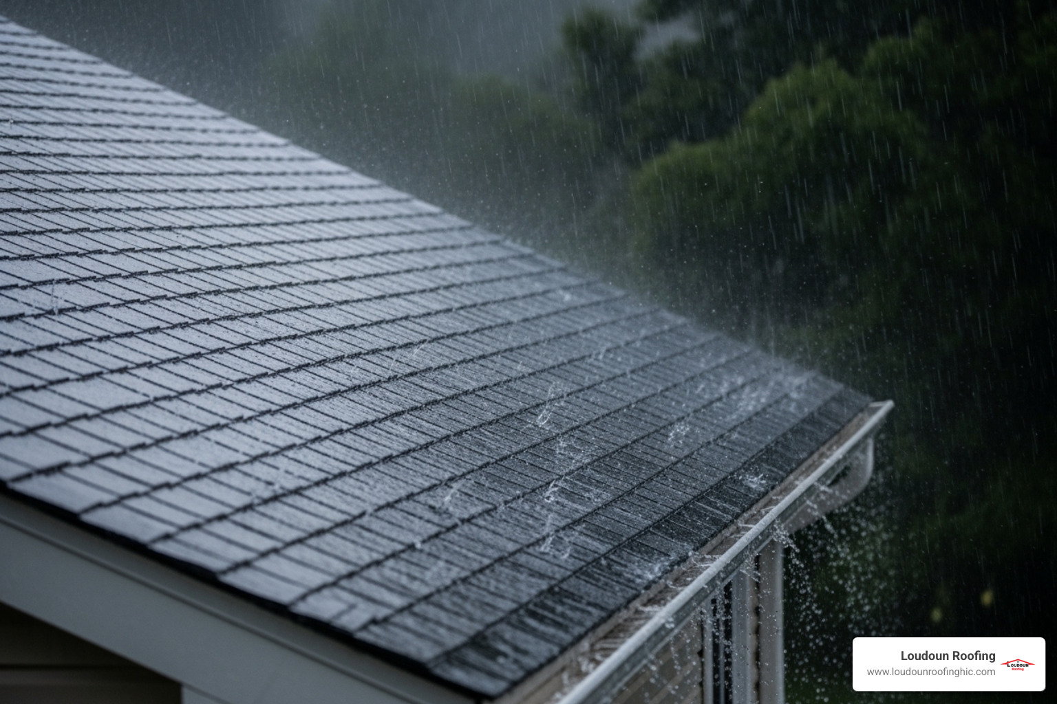 Leesburg roof during a rainstorm - roofing repair services leesburg va