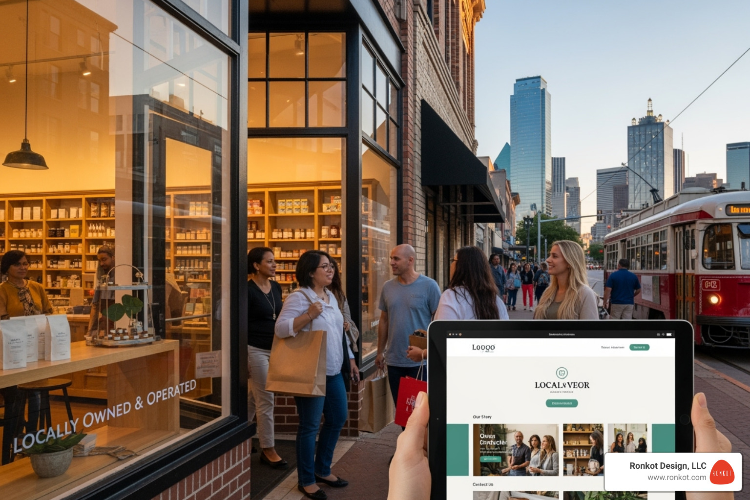 thriving Dallas local business storefront with website on tablet - dallas wordpress designer thriving Dallas local business storefront with website on tablet - dallas wordpress designer