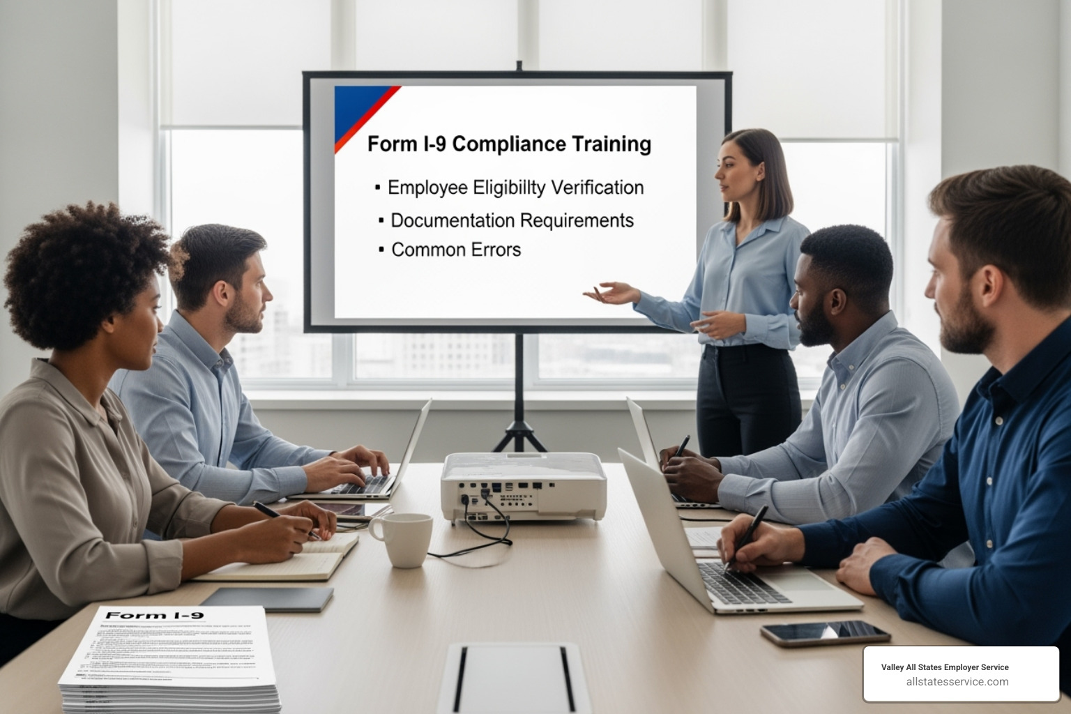 Computer screen showing the I-9 Central homepage - I-9 training for employers Computer screen showing the I-9 Central homepage - I-9 training for employers