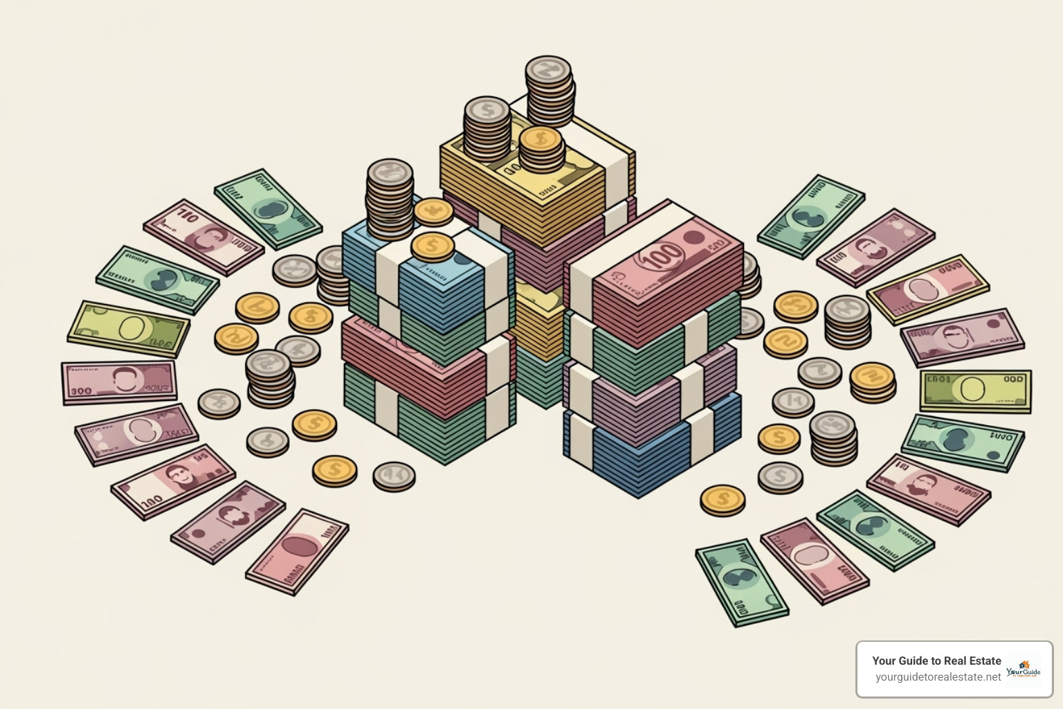 Pie chart illustrating the typical split of real estate commission between the listing agent's brokerage and the buyer's agent's brokerage, then further split with their individual agents. - who pays realtor fees