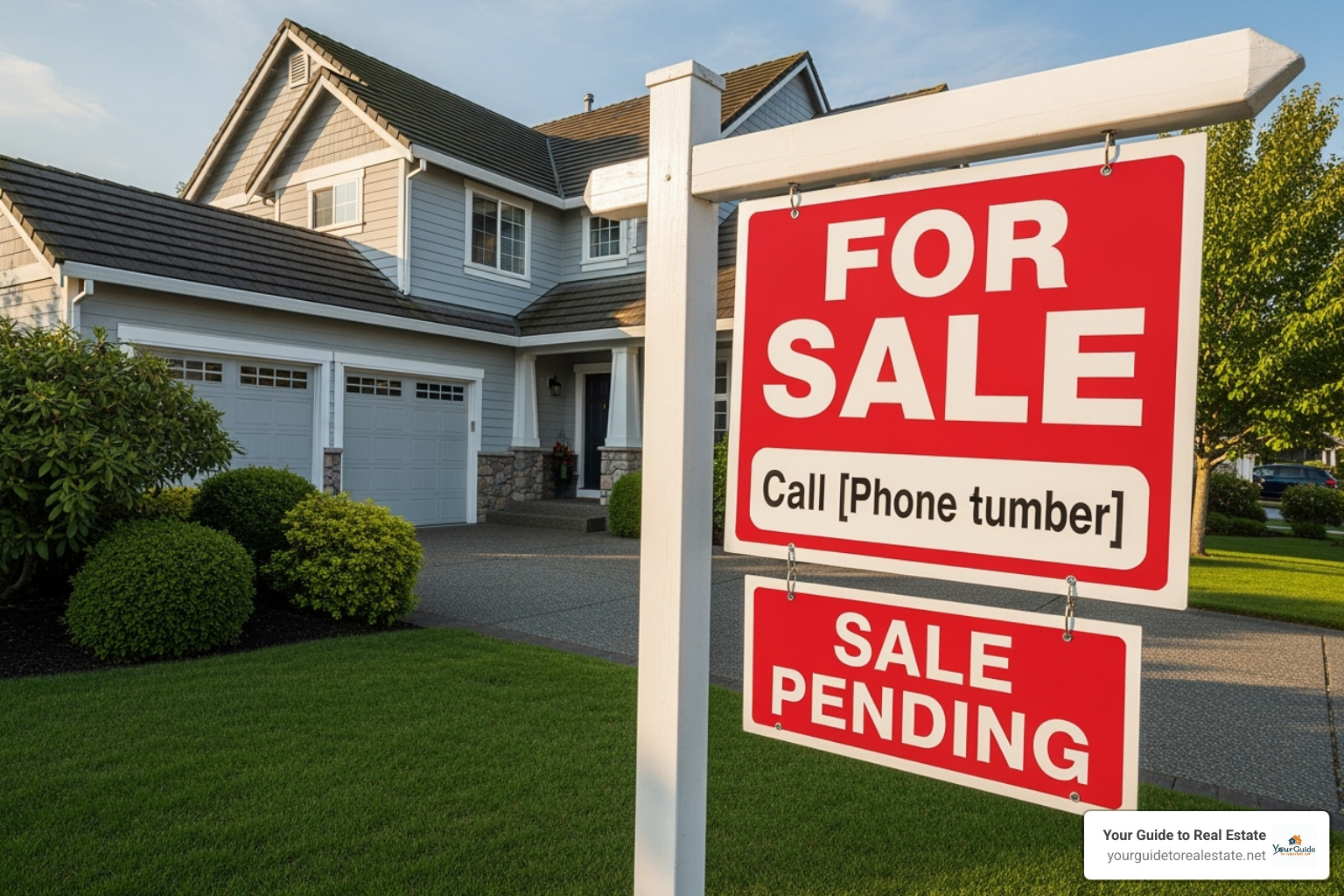 For Sale sign with Sale Pending rider - pending vs contingent