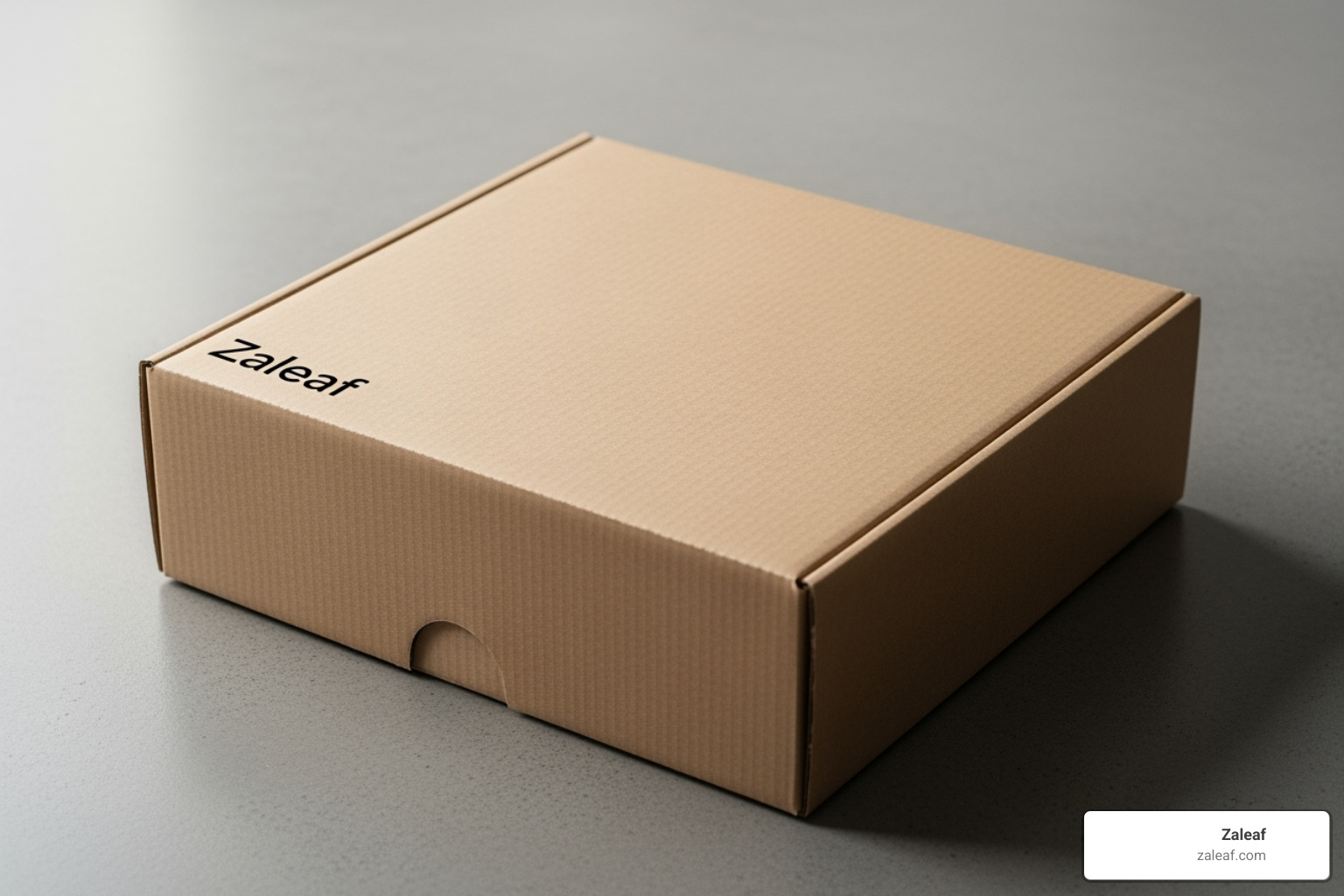 discreet, plain shipping box with Zaleaf branding - cannabis flower online