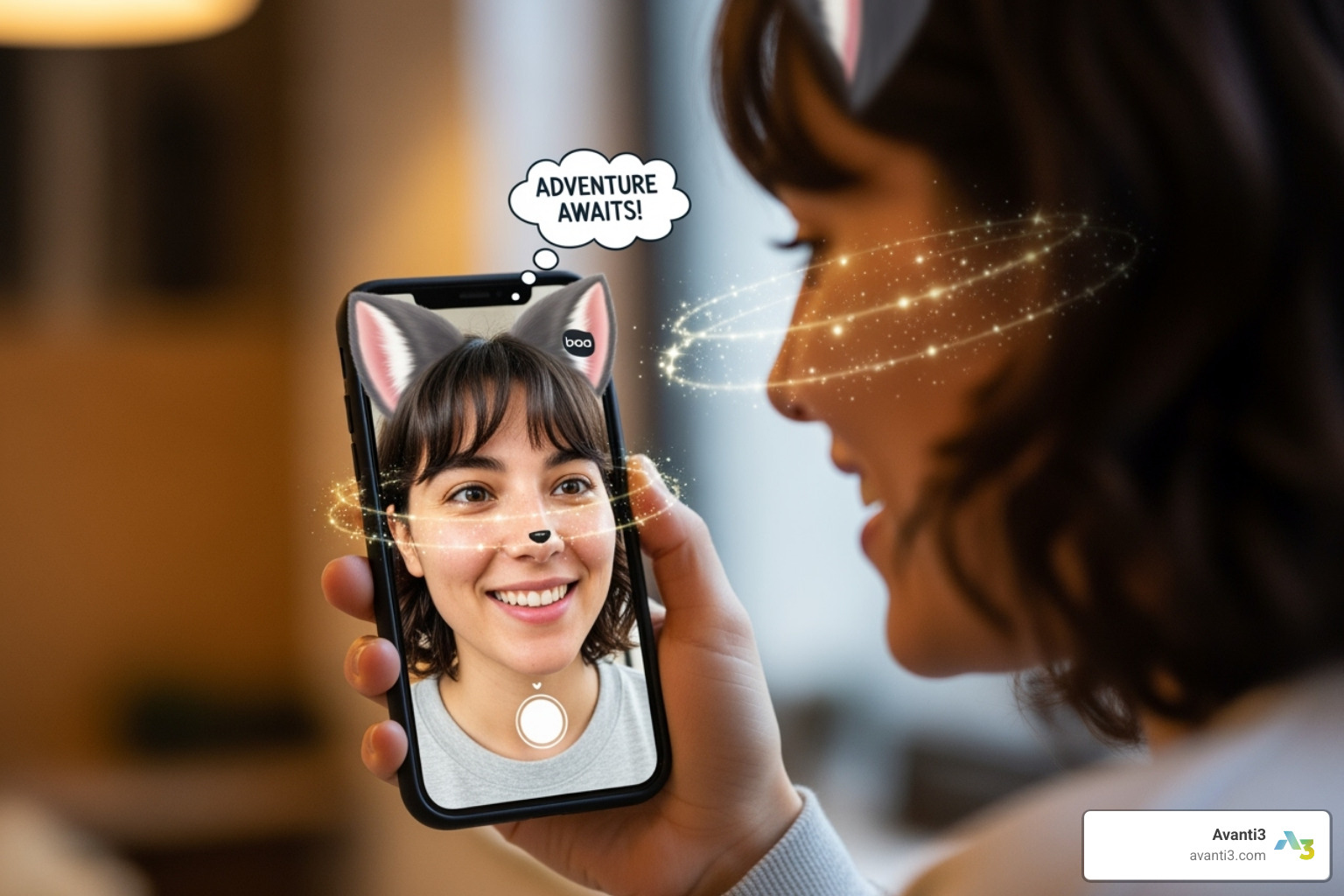 A user interacting with an AR brand filter on their phone - Brand experience design
