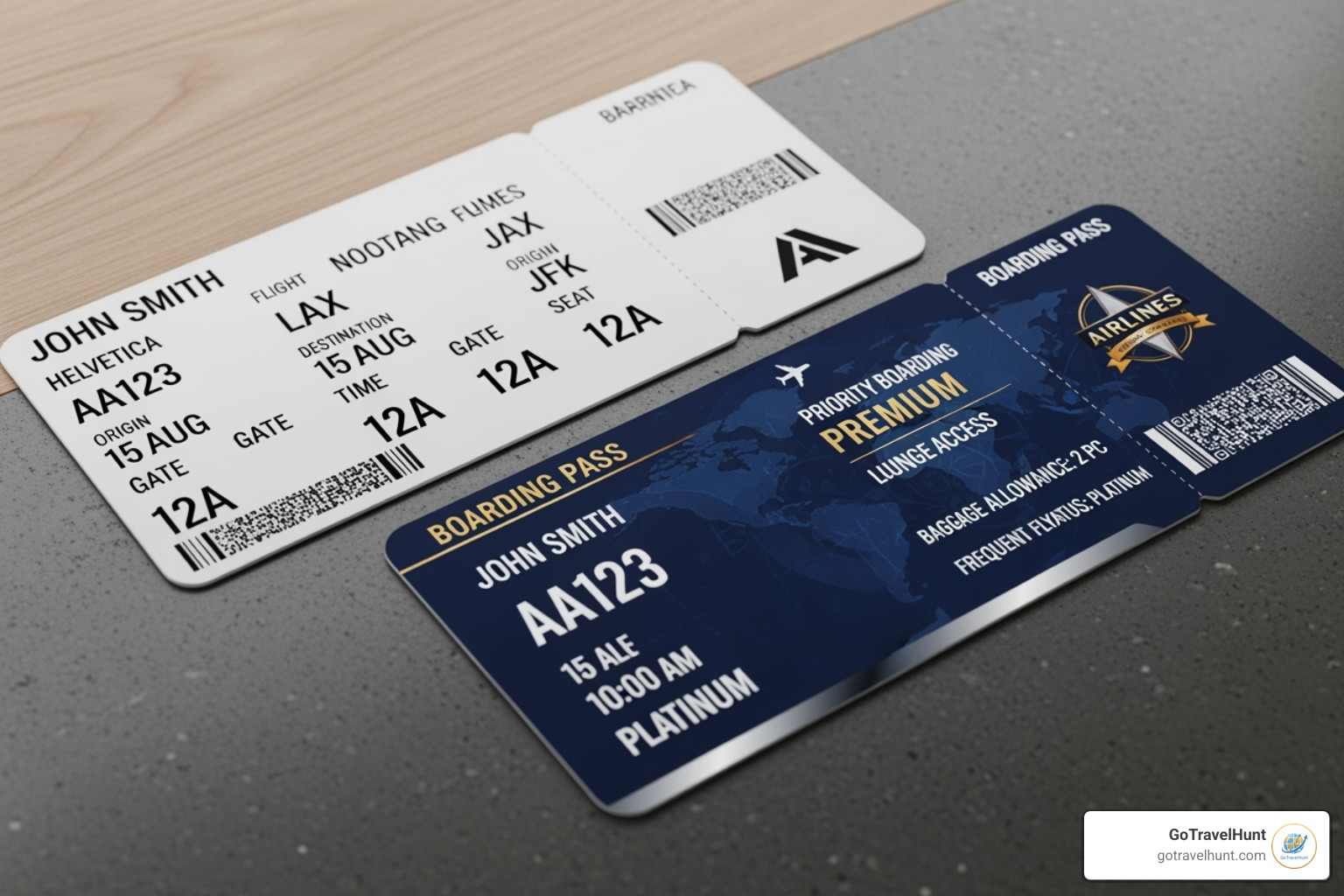 boarding pass showing Basic Economy vs. Regular Economy - cheap flight deals
