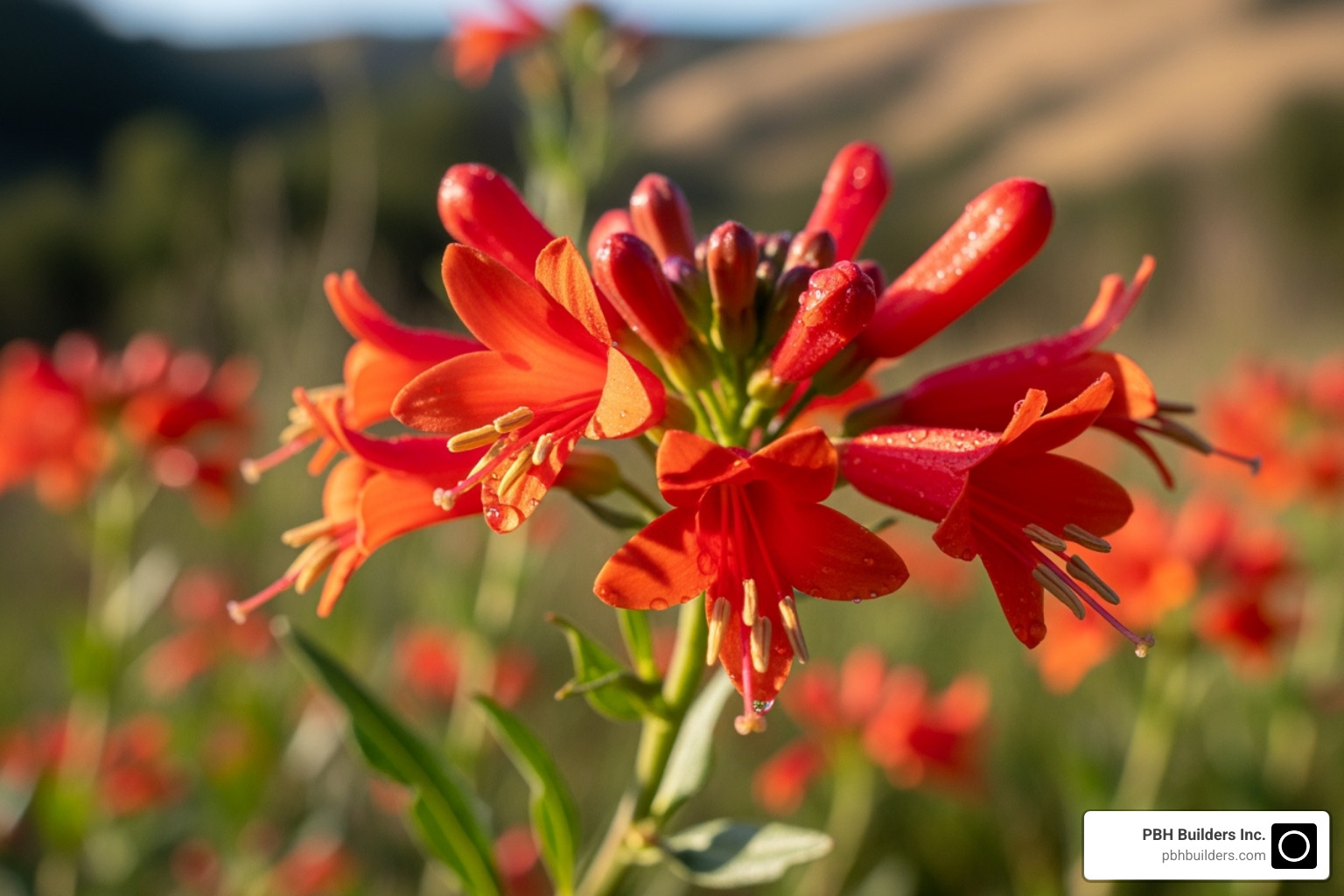 vibrant California Fuchsia flowers - Drought tolerant landscaping San Diego vibrant California Fuchsia flowers - Drought tolerant landscaping San Diego